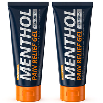 AVCOO 4% Menthol Pain Relief Gel, Cooling Sensation for Arthritis, Knees, Joint, Sore Muscle, Neck, Shoulder and Lower Back Pain Relief, Grease-Free Gel, 2 Packs (3 OZ Per Pack) AVCOO Au supplements