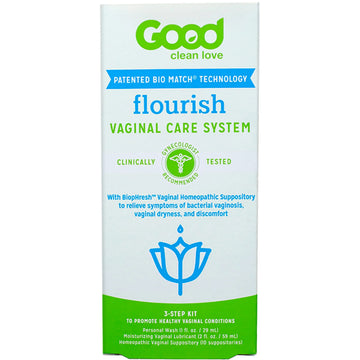 Good Clean Love Flourish Vaginal Care System, 30-Day Regimen, Relieves Itching & Irritation, Includes Personal Good Clean Love Au supplements