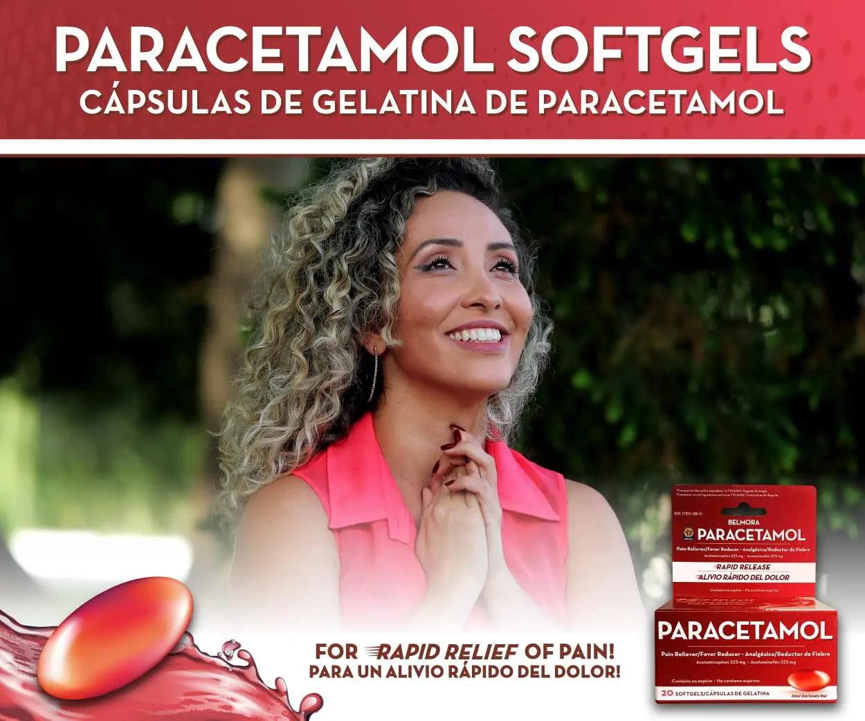 Belmora Paracetamol Acetaminophen 325mg 20 Softgels for Pain Relief, Liquid Filled Capsules for Rapid Release, Fever Reducer for Adults Extra Strength Belmora paracetamol Au supplements