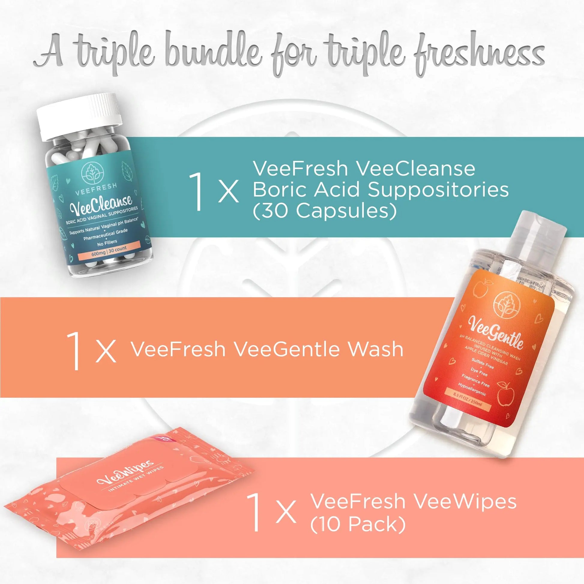 VeeFresh VeePower Bundle - A Convenient Feminine Care Bundle for Any-Time Freshness & Odor Control VeeFresh Au supplements