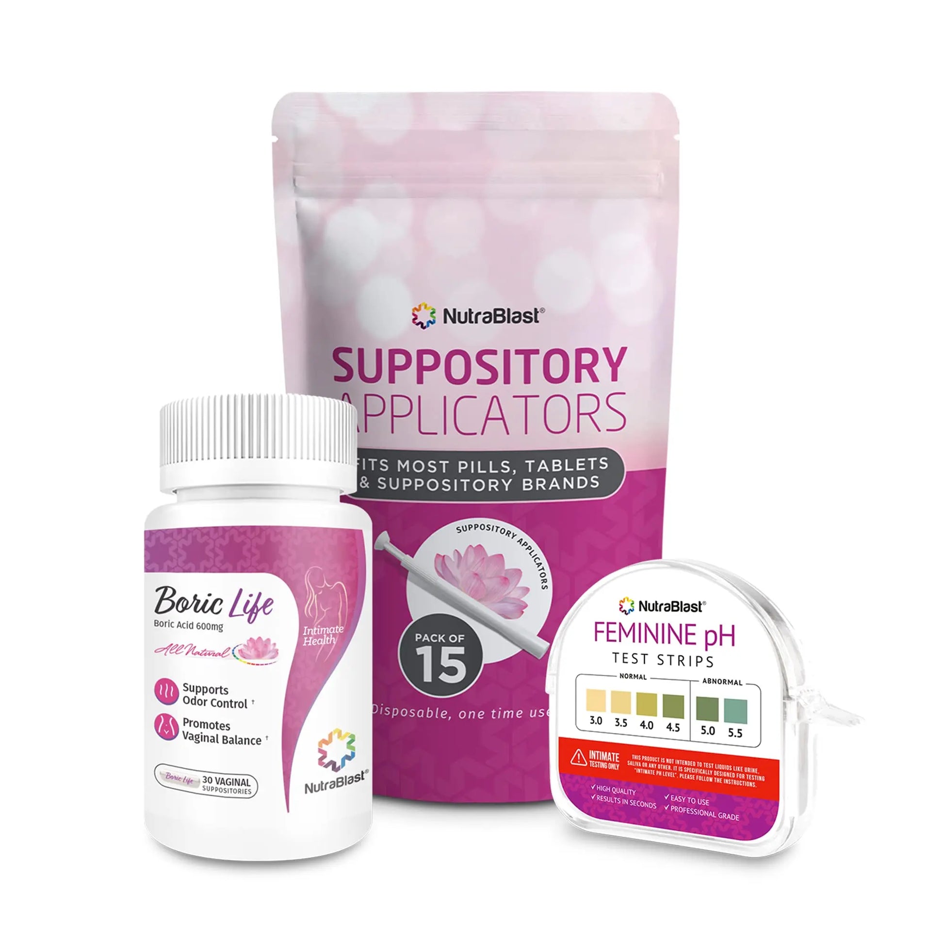 NutraBlast Boric Acid Vaginal Suppositories 600mg (30 Count) w/Disposable Vaginal Suppository NutraBlast Au supplements