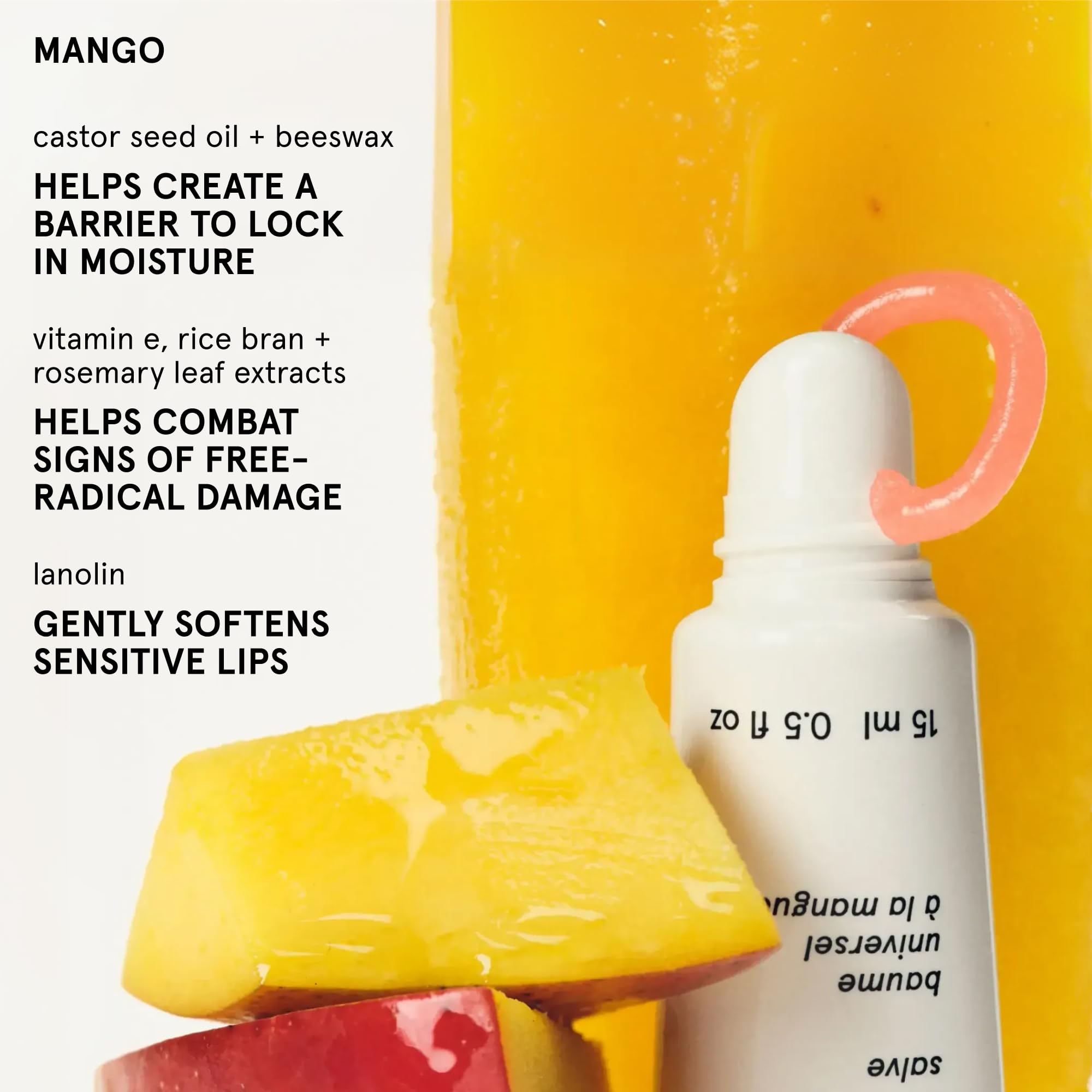 Glossier Balm Dotcom Hydrating Tinted Lip Balm - Universal Salve, Up to 12Hr Moisture for Dry Lips, Cuticles & Skin - Lanolin, Beeswax & Castor Oil - Mango, Tropical Peach Tint, 15ml Glossier Au supplements