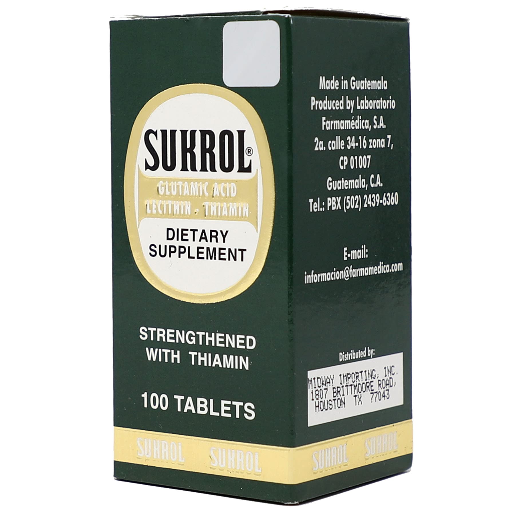 Sukrol, Vitamin, Improve Healthy Brain Function, 100 Tablets, Bottle Sukrol Au supplements