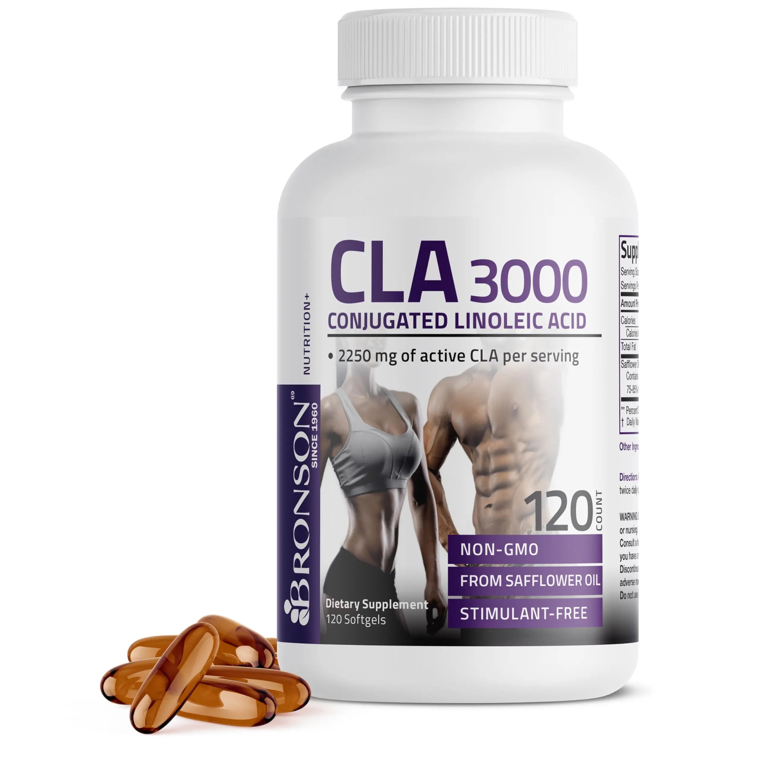 Bronson CLA 3000 Extra High Potency Supports Healthy Weight Management Lean Muscle Mass Non-Stimulating Bronson Au supplements