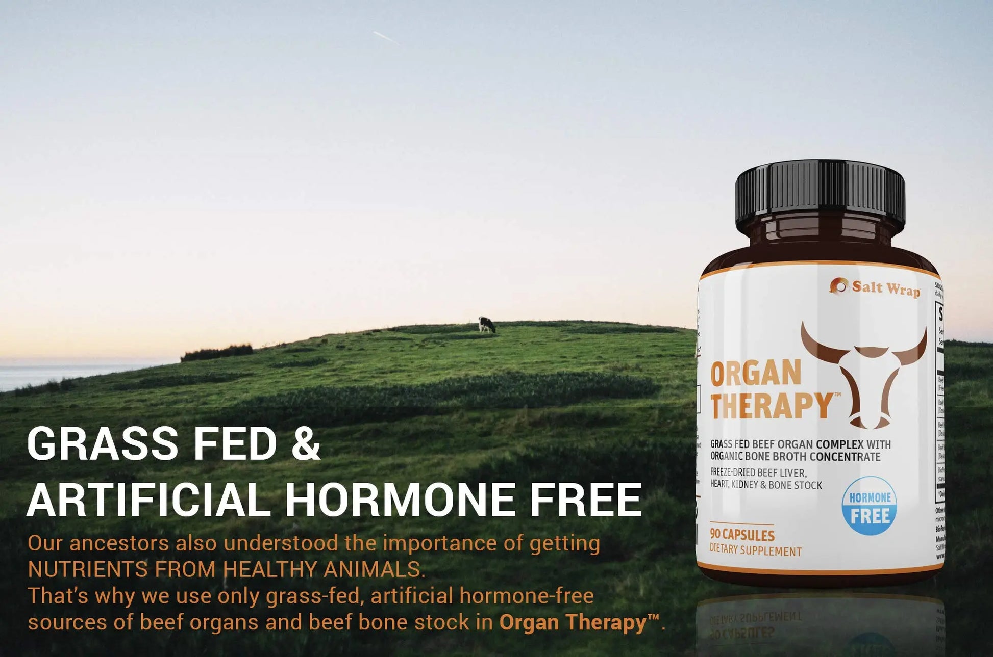 SaltWrap Organ Therapy - Grass Fed Beef Organ Meat Complex Supplement with Organic SaltWrap Au supplements