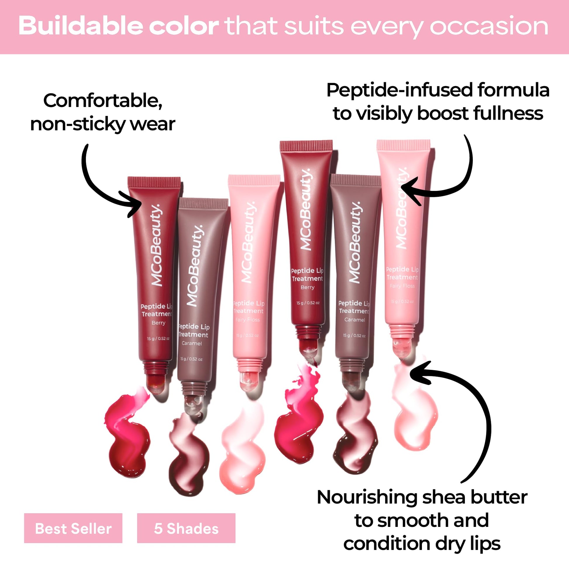 MCoBeauty Peptide Lip Treatment Caramel - Nude Brown Tinted Lip Balm Plumper Gloss for Women - Hydrating Lip Oil with Shea Butter, Peptides for Soft Plump Lips - Vegan Cruelty Free Lip Care MCoBeauty Au supplements