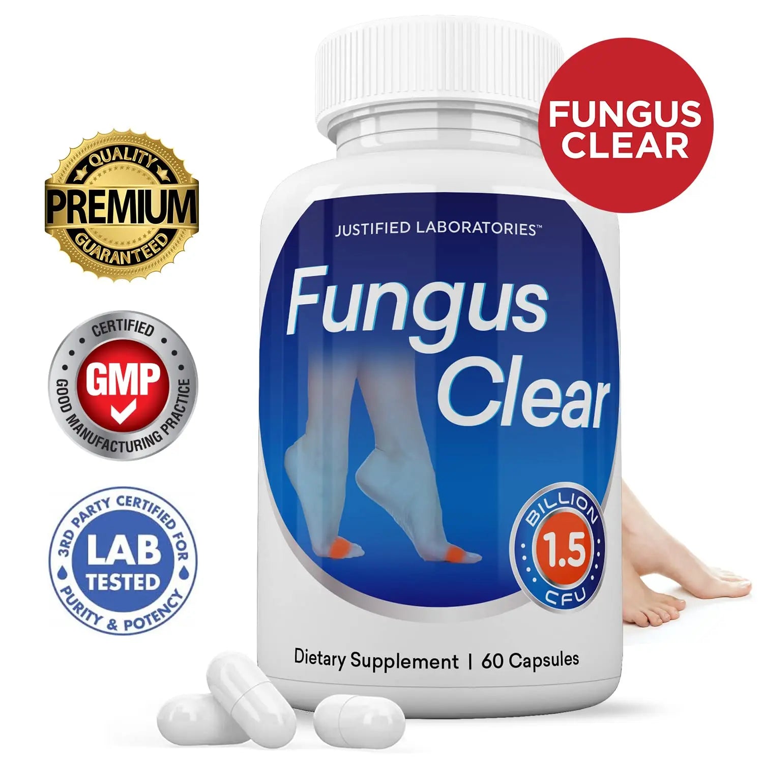 Justified Laboratories (2 Pack) Fungus Clear 1.5 Billion CFU Probiotic Pills 120 Capsules Justified Laboratories Au supplements