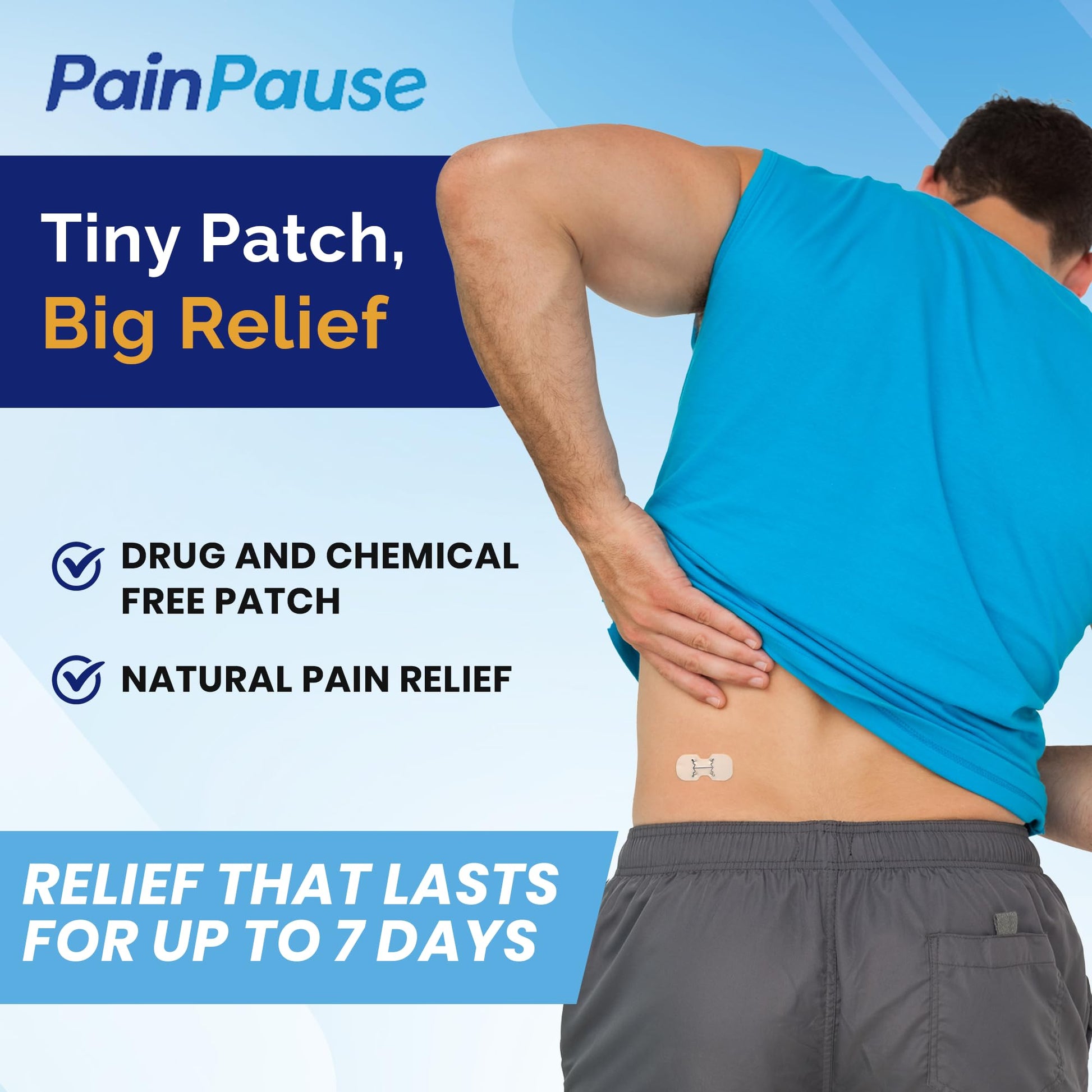 PainPause Long Lasting Pain Relief - Back, Hip, Knee, Neck, Plantar Fasciitis, and Others - Relief for Up to 7 Days, Clinically Tested, 4 Devices in 2 Pouches PainPause Au supplements