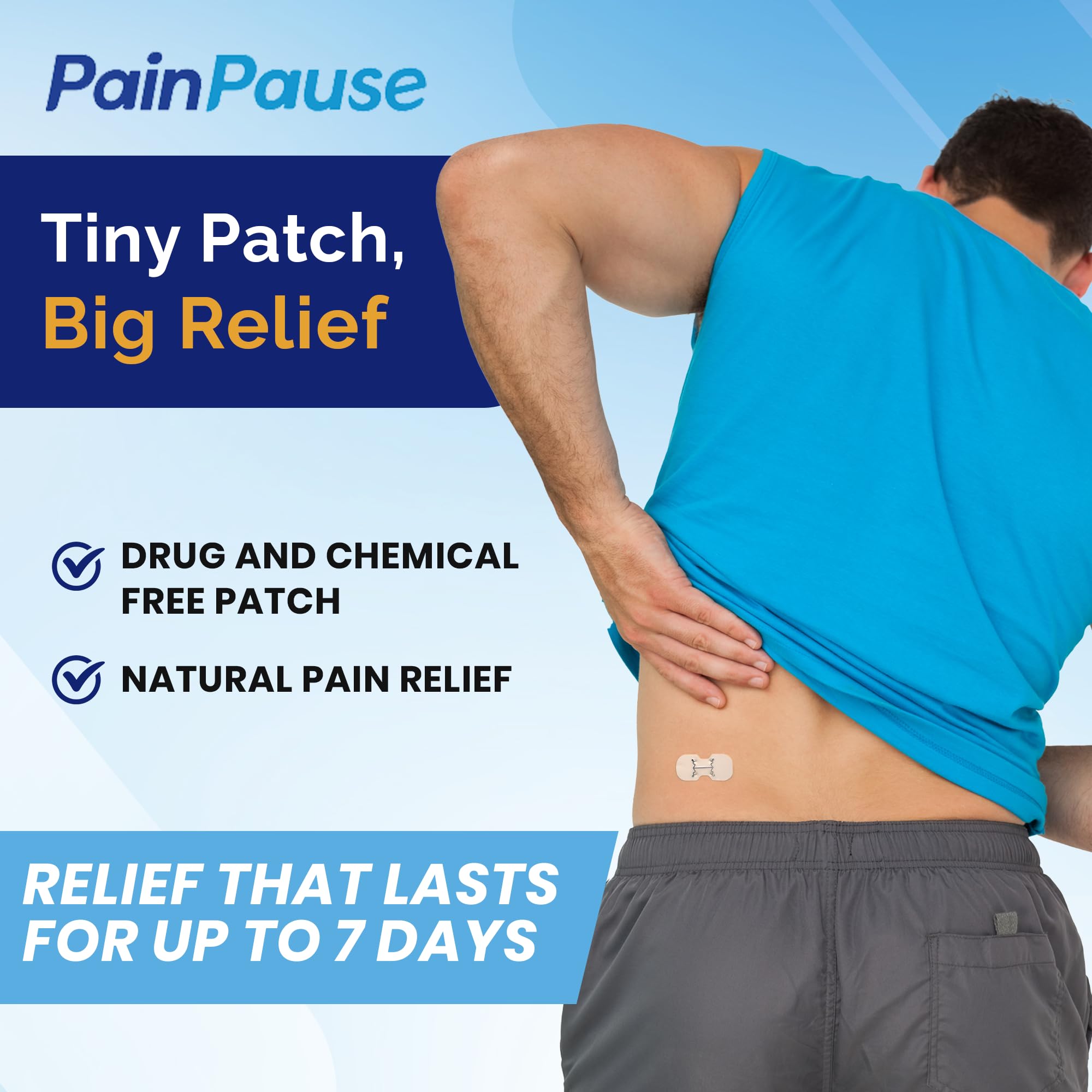 PainPause Long Lasting Pain Relief - Back, Hip, Knee, Neck, Plantar Fasciitis, and Others - Relief for Up to 7 Days, Clinically Tested, 4 Devices in 2 Pouches PainPause Au supplements