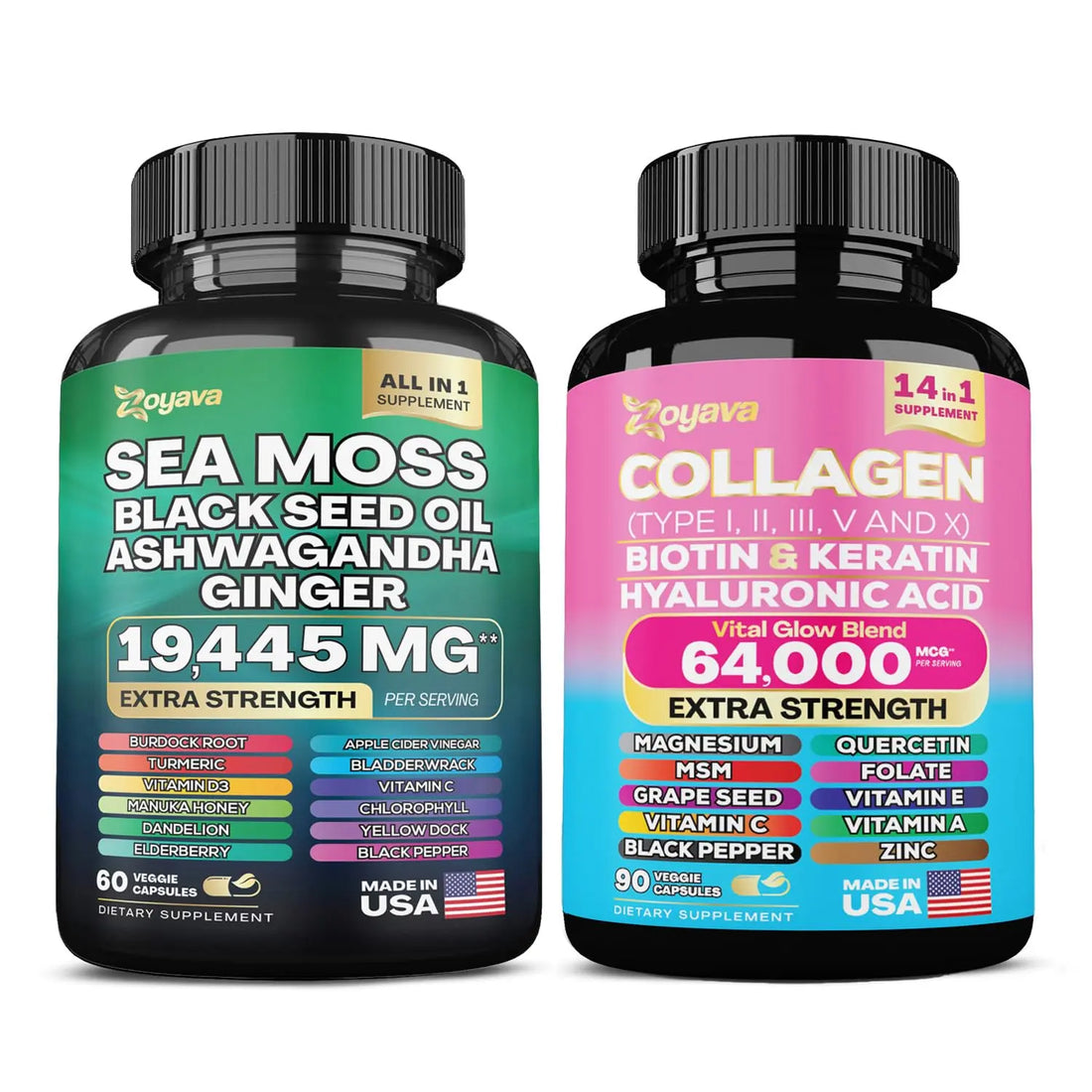 Zoyava Sea Moss 16-in-1 and Collagen 14-in-1 Bundle Zoyava Au supplements