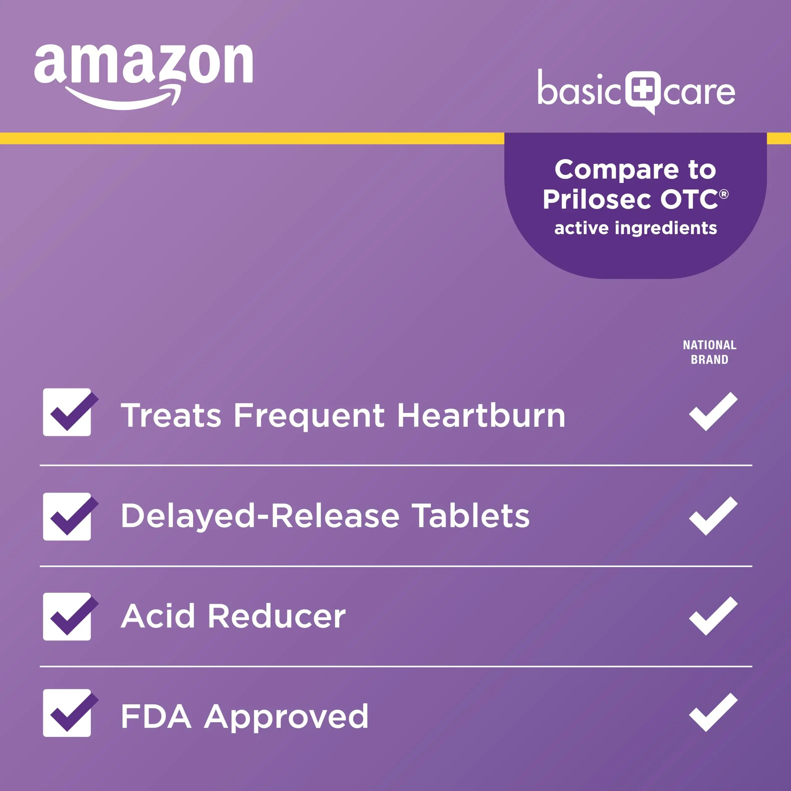 Amazon Basic Care Omeprazole Delayed Release Tablets 20 mg, Acid Reducer, Heartburn Medicine, 14-Day Course of Treatment, 28 Count Amazon Basic Care Au supplements