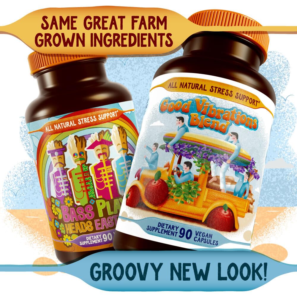 Hippie Farms Stress, Mood, Energy Support - Ashwagandha Root, Lion's Mane & More - Good Vibrations Blend Hippie Farms Au supplements