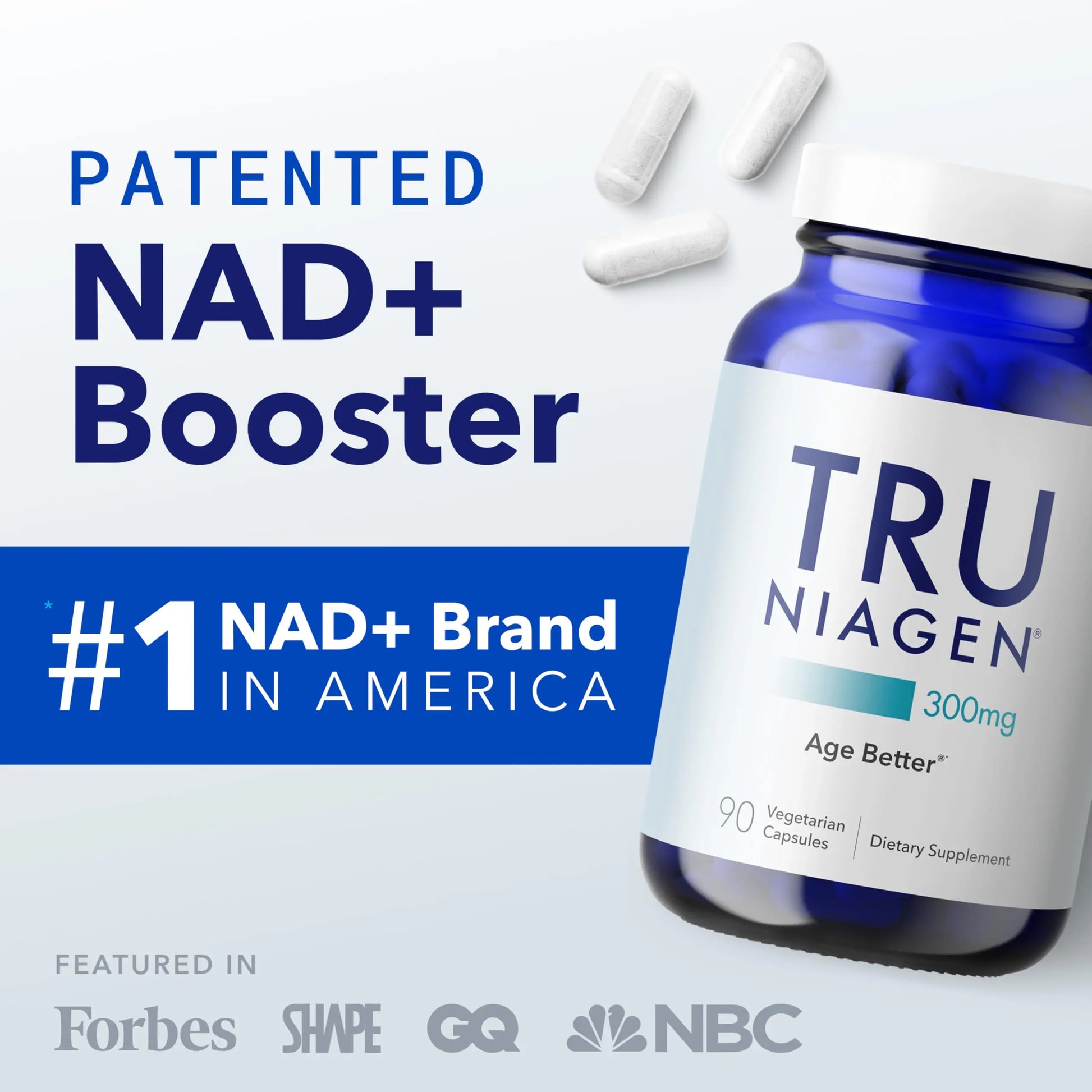 TRU NIAGEN Patented NAD Supplement for Brain Function, Anti Aging & Cell Regeneration, 300mg Niagen, 90 Servings | Supports Cellular Energy, Muscle | Nicotinamide Riboside (NR) Take 1 Daily | 1 Bottle TRU NIAGEN Au supplements
