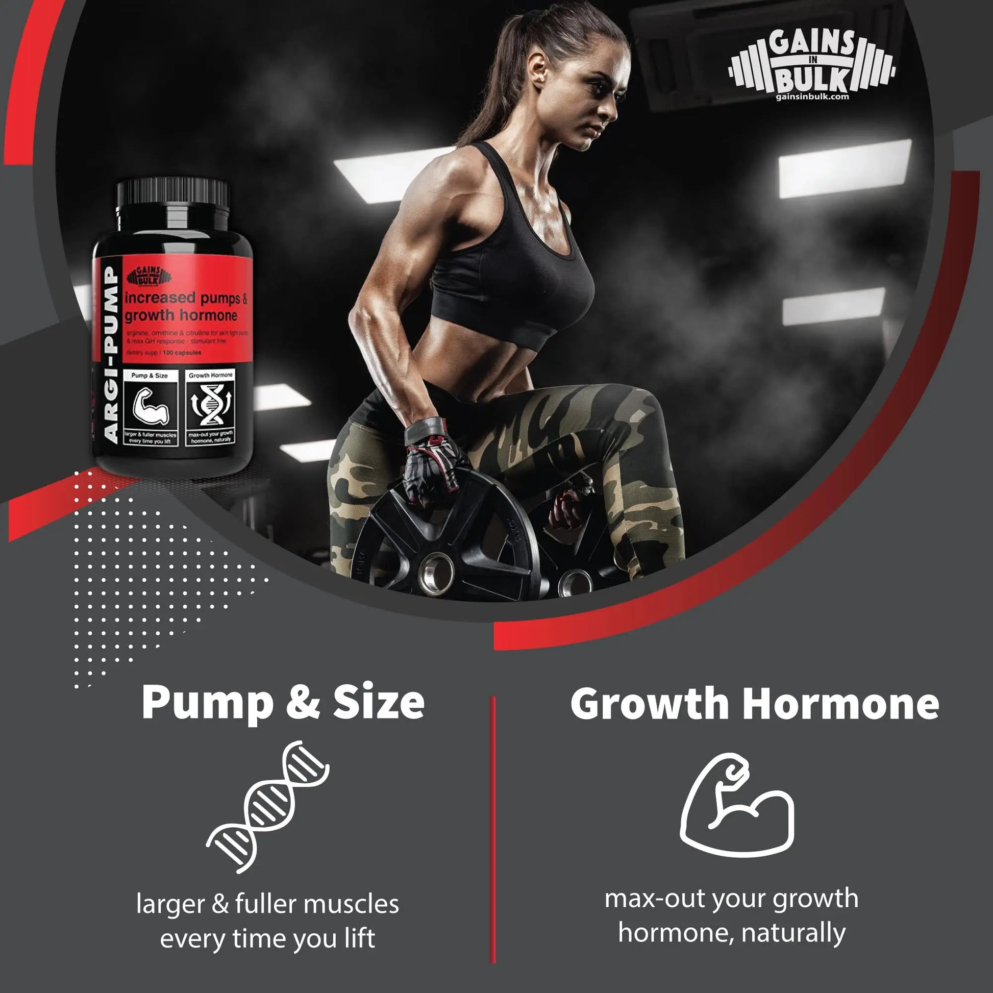 Gains in Bulk, Argi Pump, L-Arginine Nitric Oxide Booster with L-Citrulline and L-Ornithine GAINS IN BULK GAINSINBULK.COM Au supplements