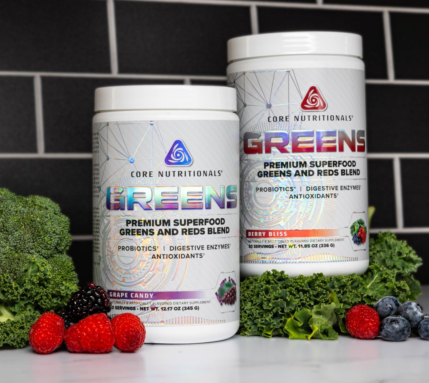Core Nutritionals Greens | Premium Superfood Reds & Greens Blend | 5 Billion CFU Probiotics, Digestive Enzymes, & Antioxidants | 30 Servings (Berry Bliss) Core Nutritionals Au supplements