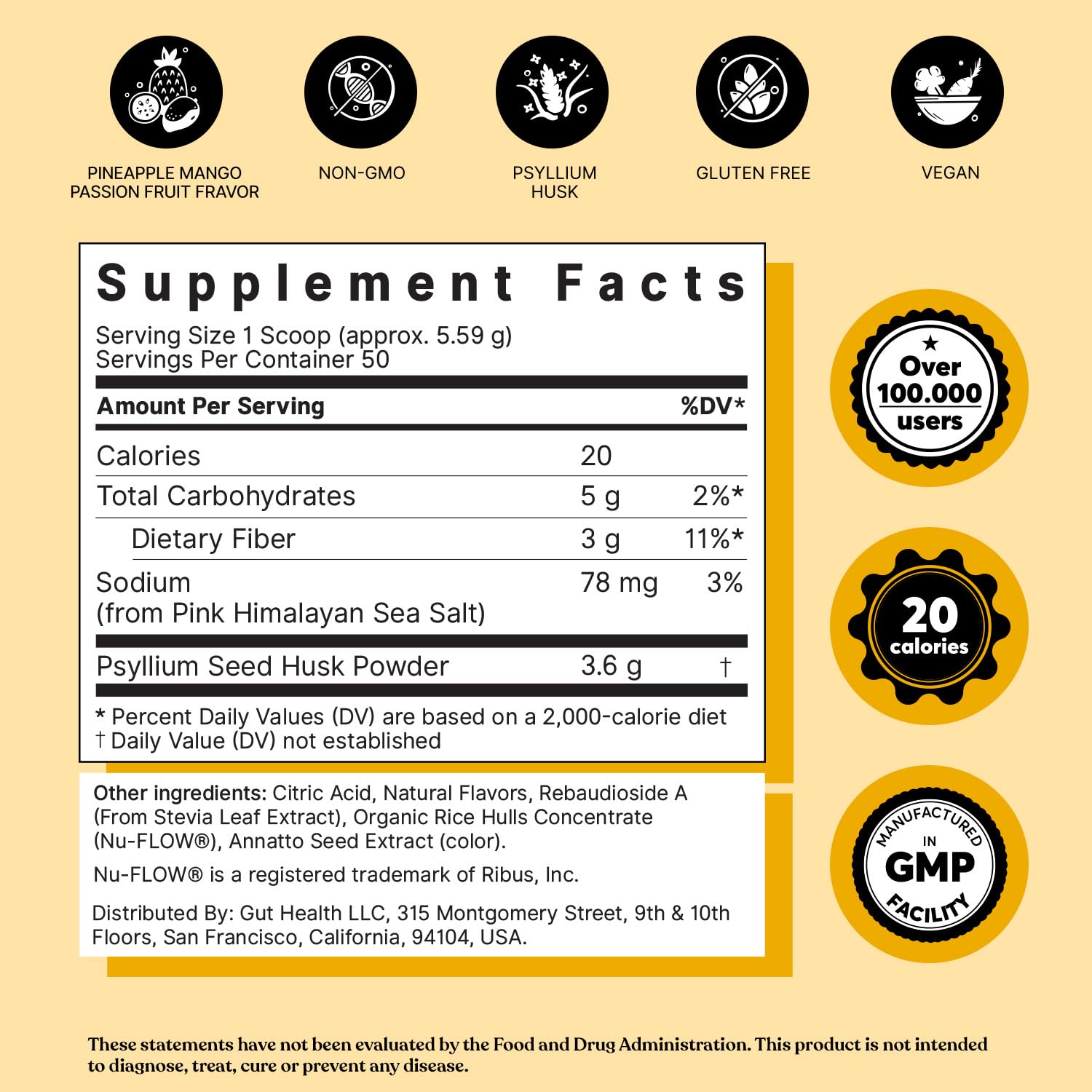 ColonBroom Psyllium Husk Powder with Stevia (Tropical Fruits) - Colon Cleanse for Bloating Relief & Gut Health - Colon Broom Fiber Powder Drink - Vegan Fiber Powder Stevia Supplement, 50 Servings ColonBroom Au supplements