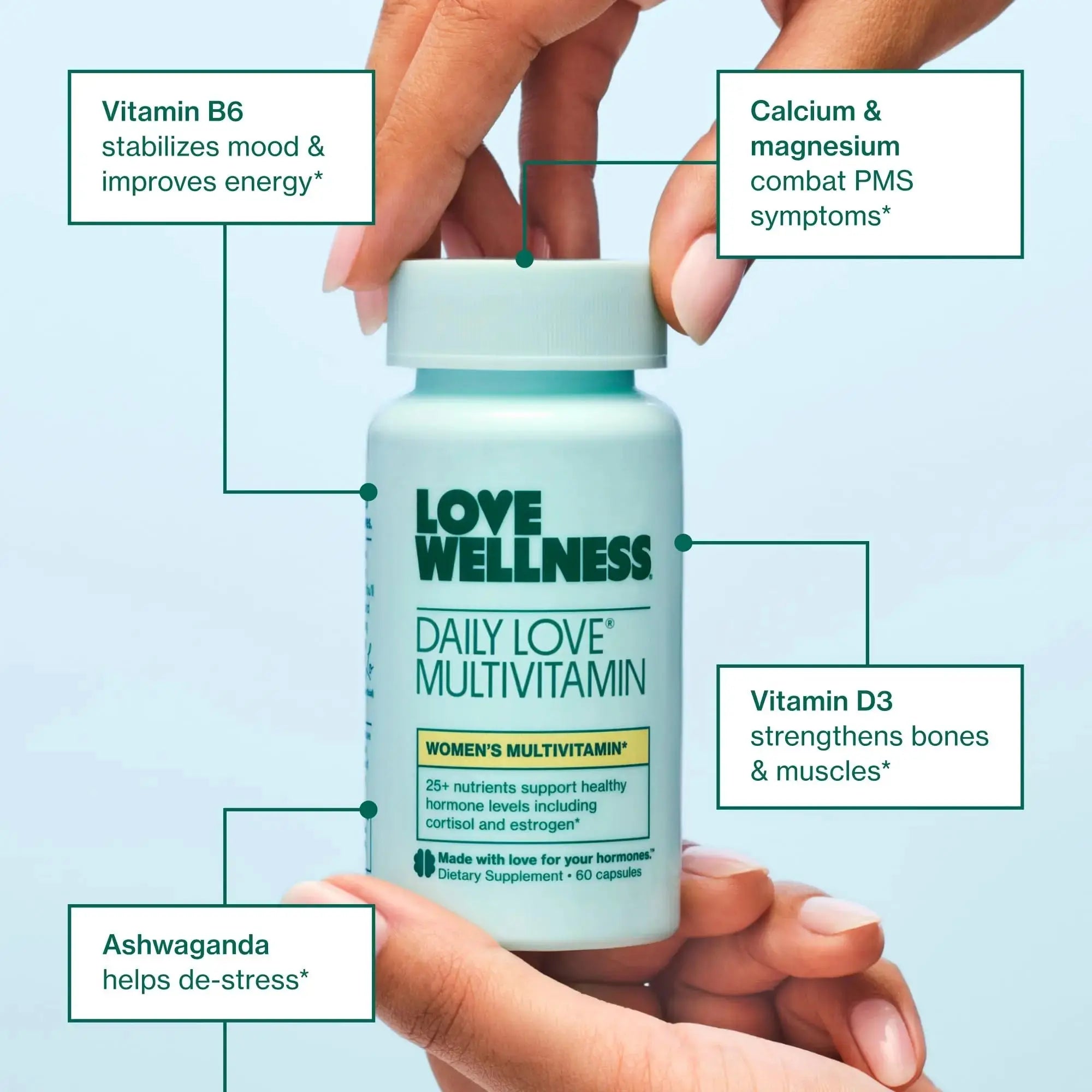 Love Wellness Daily Love Multivitamin & Big Brain Probiotics | Mind and Body Duo | Womens Vitamin and Probitoic Love Wellness Au supplements