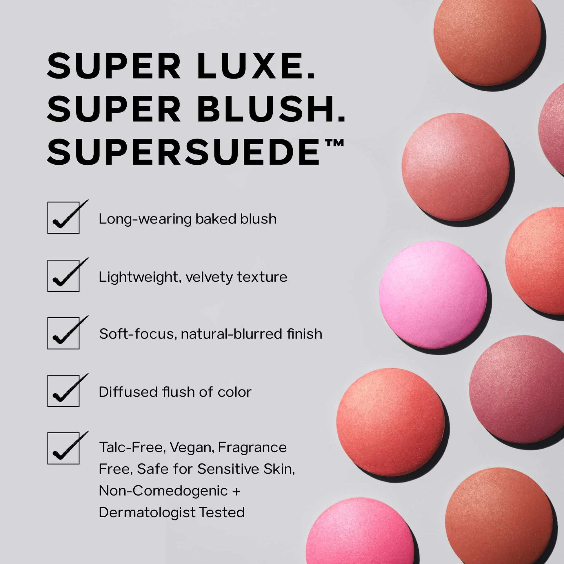 Saie Blush & Brush Duo - SuperSuede Baked Blush in Bella (.01 oz) & Powder Blush Brush - Talc-Free, Moisturizing Blush with Vegan, Fluffy Brush for Seamless Application Saie Au supplements