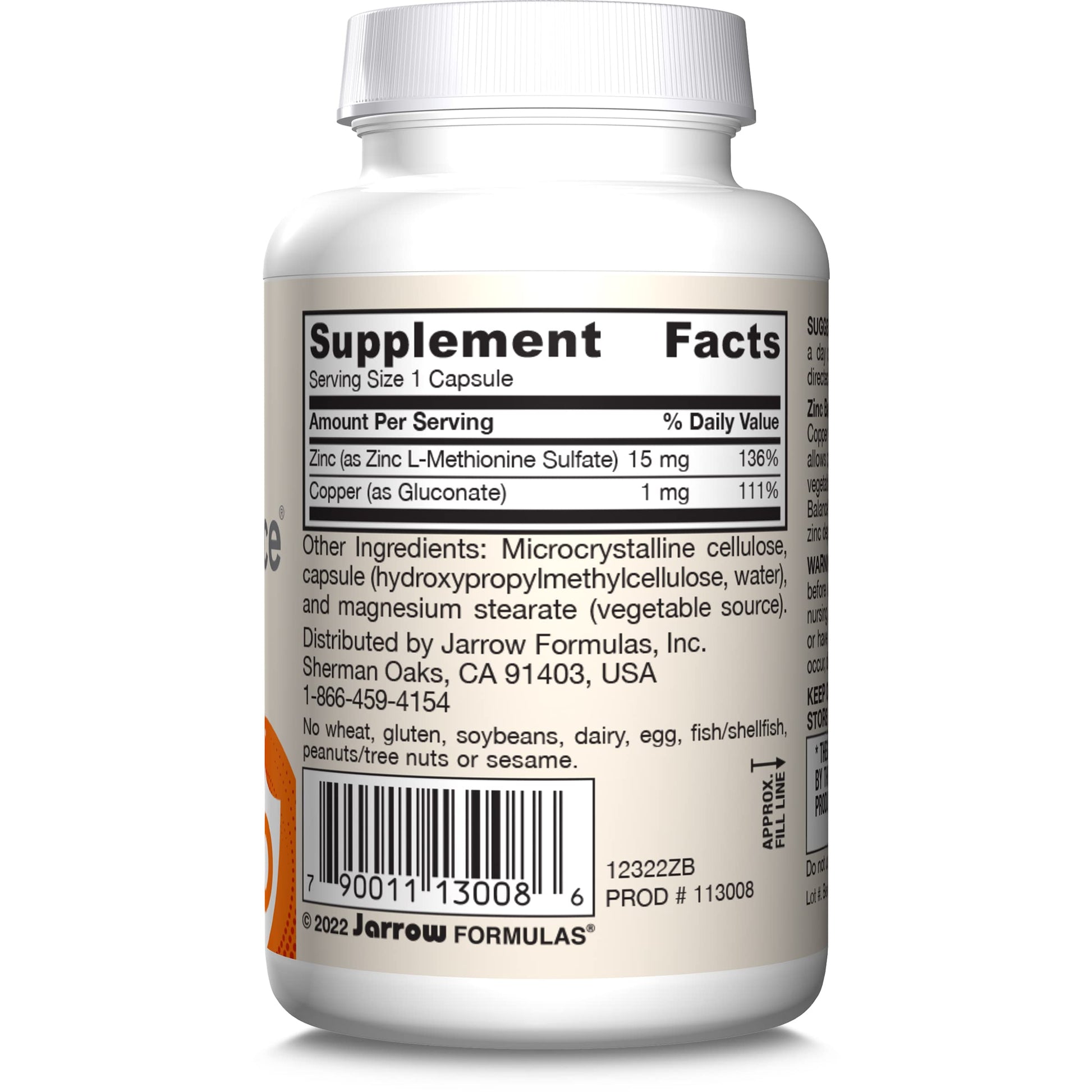 Jarrow Formulas Zinc Balance 15 mg - 100 Servings (Veggie Caps) - Zinc with Copper - Essential Minerals for Immune System Support - Immune Support Supplement - Gluten Free Copper Supplement, Vegan Jarrow Formulas Au supplements
