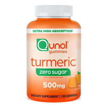 Qunol Zero Sugar Turmeric Gummies, Gummy with 500mg Turmeric Curcumin, Joint Support Supplement, Ultra High Absorption Tumeric Curcumin, Qunol Au supplements
