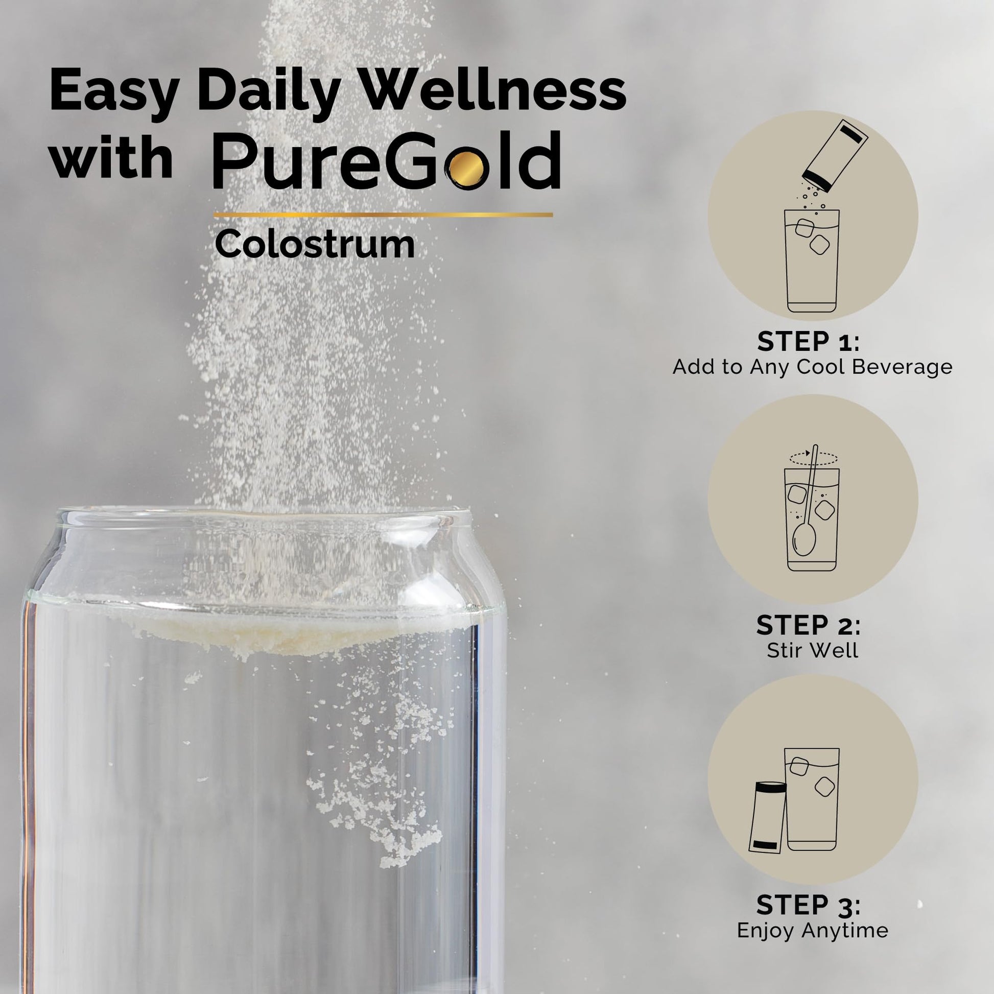 PureGold - Bovine Colostrum Powder - 100% Pure New Zealand Grass Fed, Supports Gut Health, Skin, Hair, & Immunity – Colostrum Supplement, Unflavored, 30 Travel Packets Fasted Athlete Au supplements