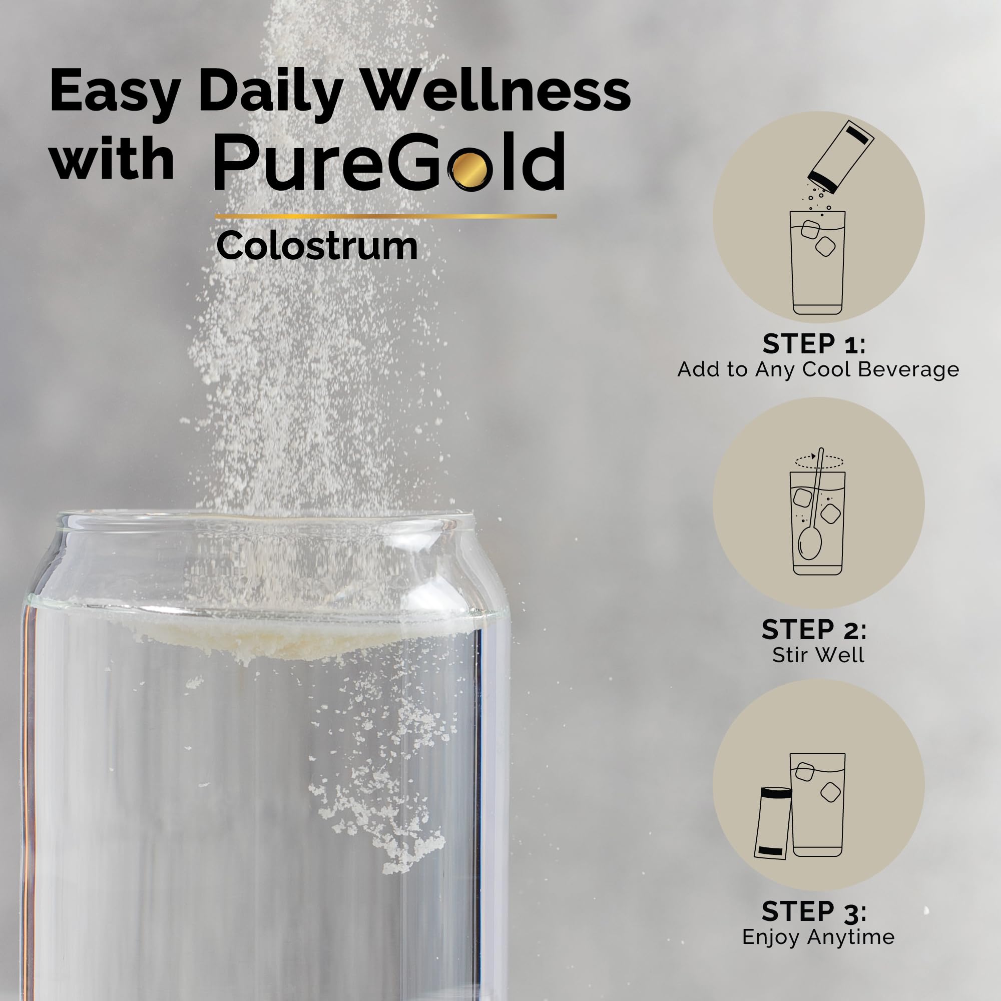PureGold - Bovine Colostrum Powder - 100% Pure New Zealand Grass Fed, Supports Gut Health, Skin, Hair, & Immunity – Colostrum Supplement, Unflavored, 30 Travel Packets Fasted Athlete Au supplements
