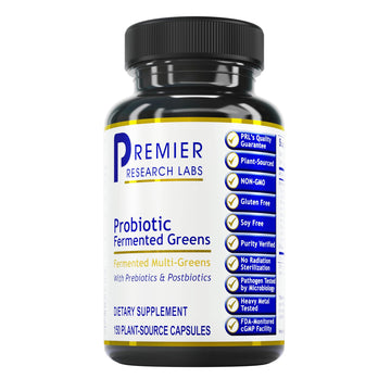 Premier Research Labs Probiotic Fermented Greens - Super Greens Supplement, Superfood Blend, Organic Vitamins with Probiotic - Daily Greens with Spinach, Chlorella, & More - 150 Powder Filled Capsules Premier Research Labs Au supplements