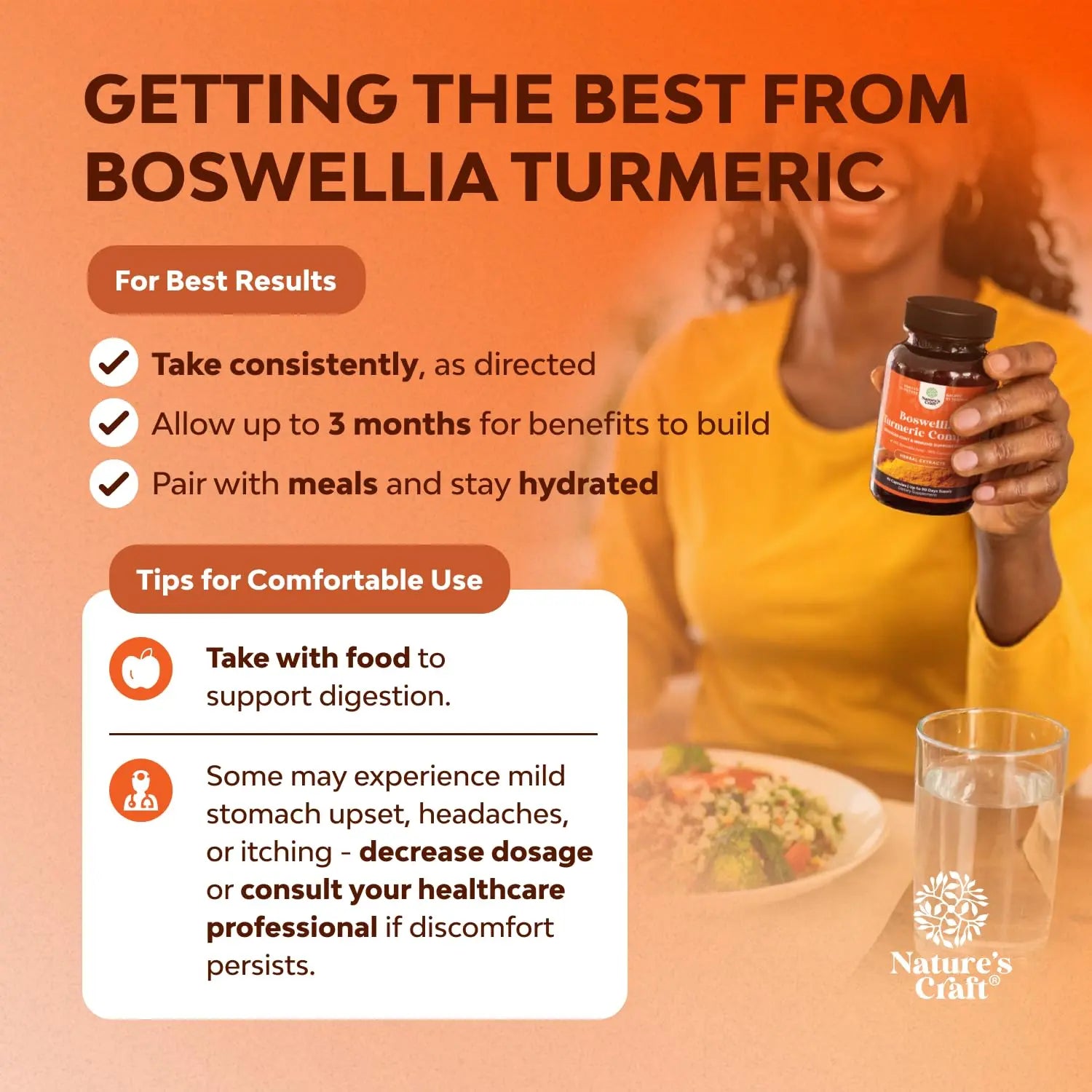Boswellia Extract Capsules with Turmeric - Advanced Immune Health Support Supplement - Turmeric & Boswellia Serrata Capsules 500mg per Serving for Body Detox & Healthy Joints - 90 Count Natures Craft Au supplements