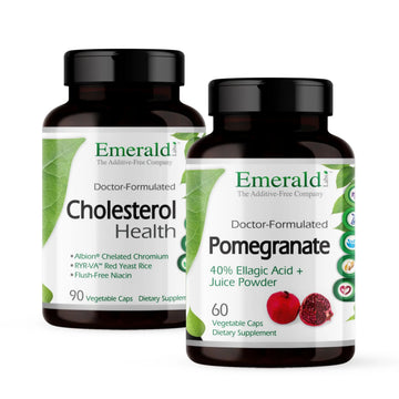 EMERALD LABS Cholesterol Health (90 Caps) & Pomegranate Extract (60 Caps) - Supports Heart Health & Immune Function - Gluten Free & Vegan EMERALD LABS Au supplements
