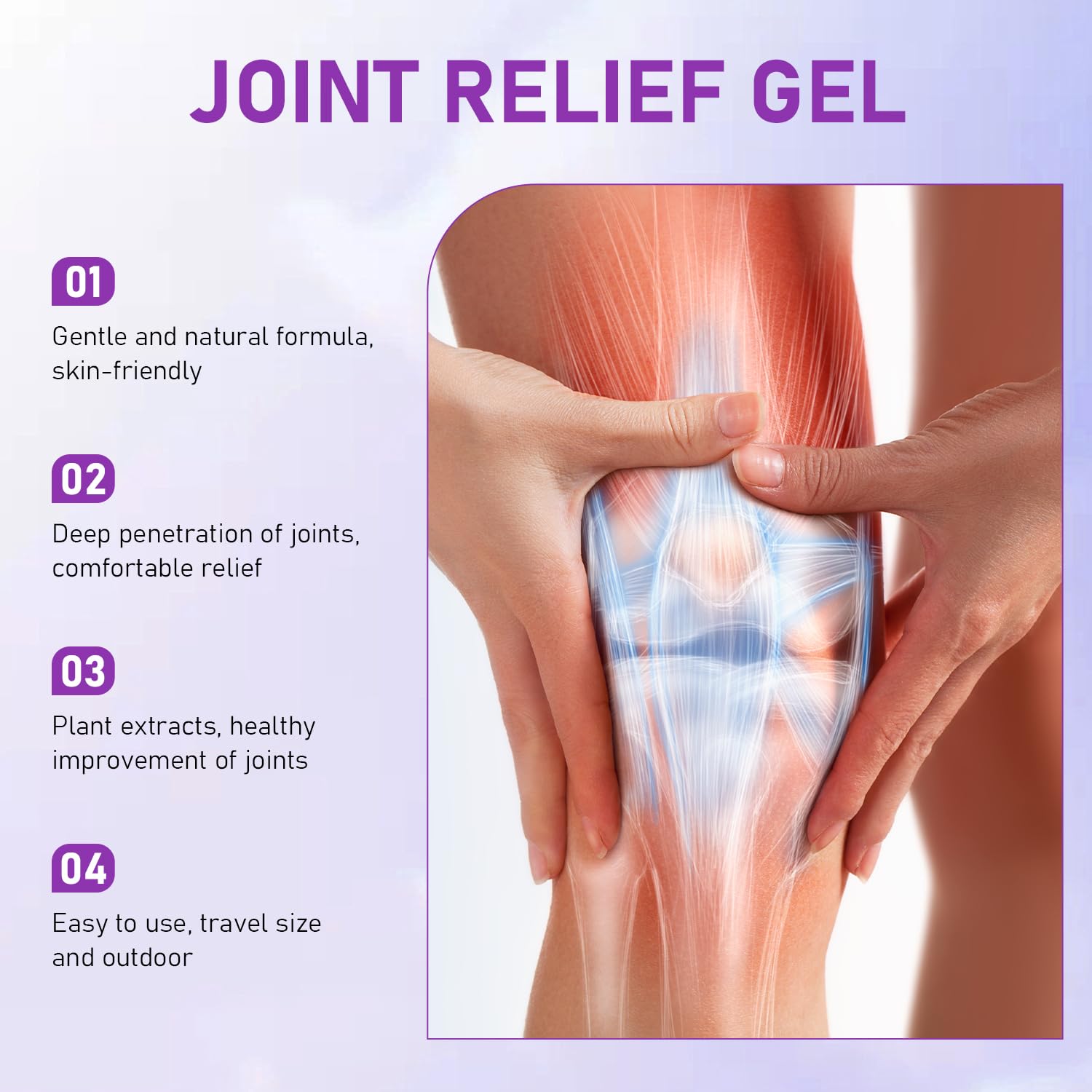 Soothing Relief Massage Gel, Joint Gel Purple Gel Cooling Activities Throughout The Body, Soothing Knees, Lumbar, Neck, Back, Shoulders, Hands, and Feet iaredon Au supplements