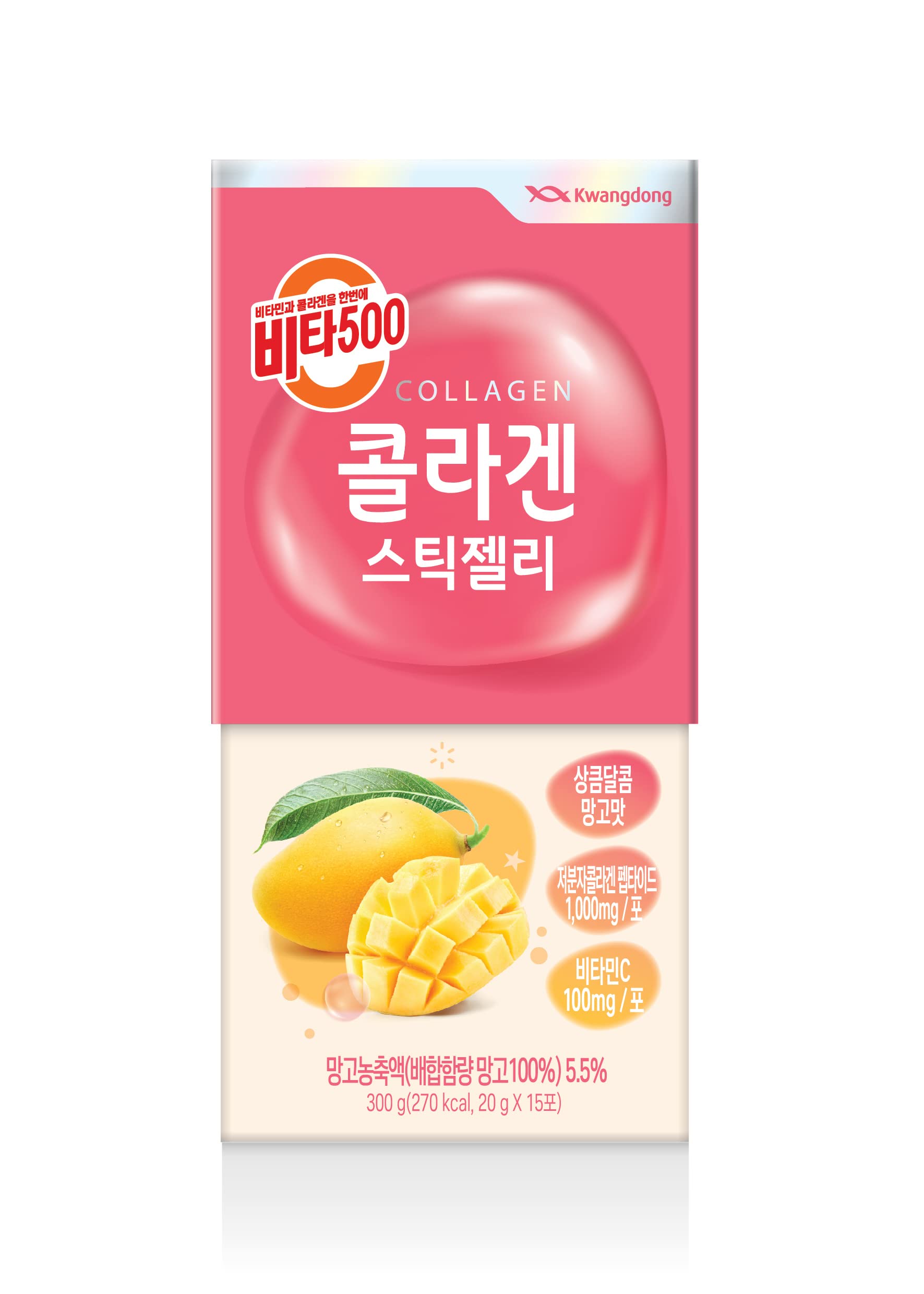 KWANGDONG Vita500 Mango Collagen Peptides Stick Jelly, with Vitamin C, to Support Skin KWANGDONG Au supplements