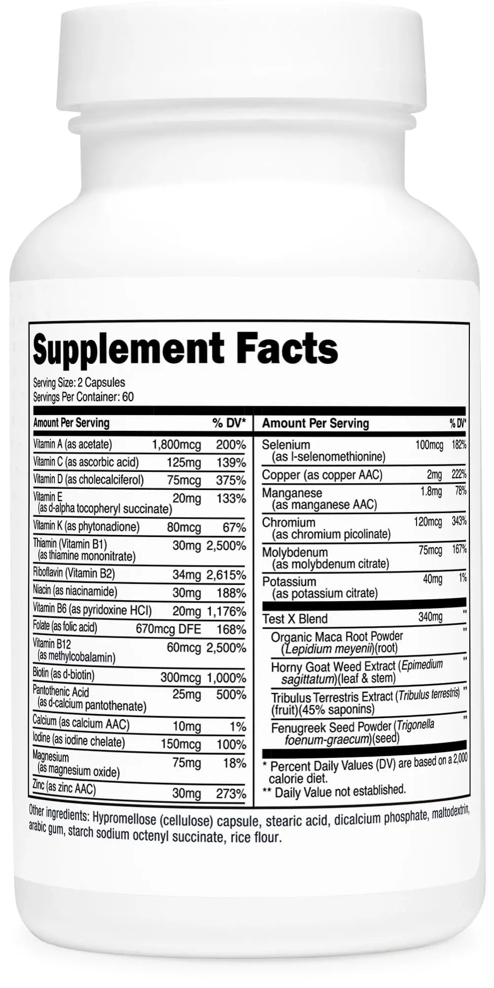 Type Zero Multivitamin Capsules for Men (120 Capsules) (1200 mg) - Gluten-Free, 60 Servings Type Zero Au supplements