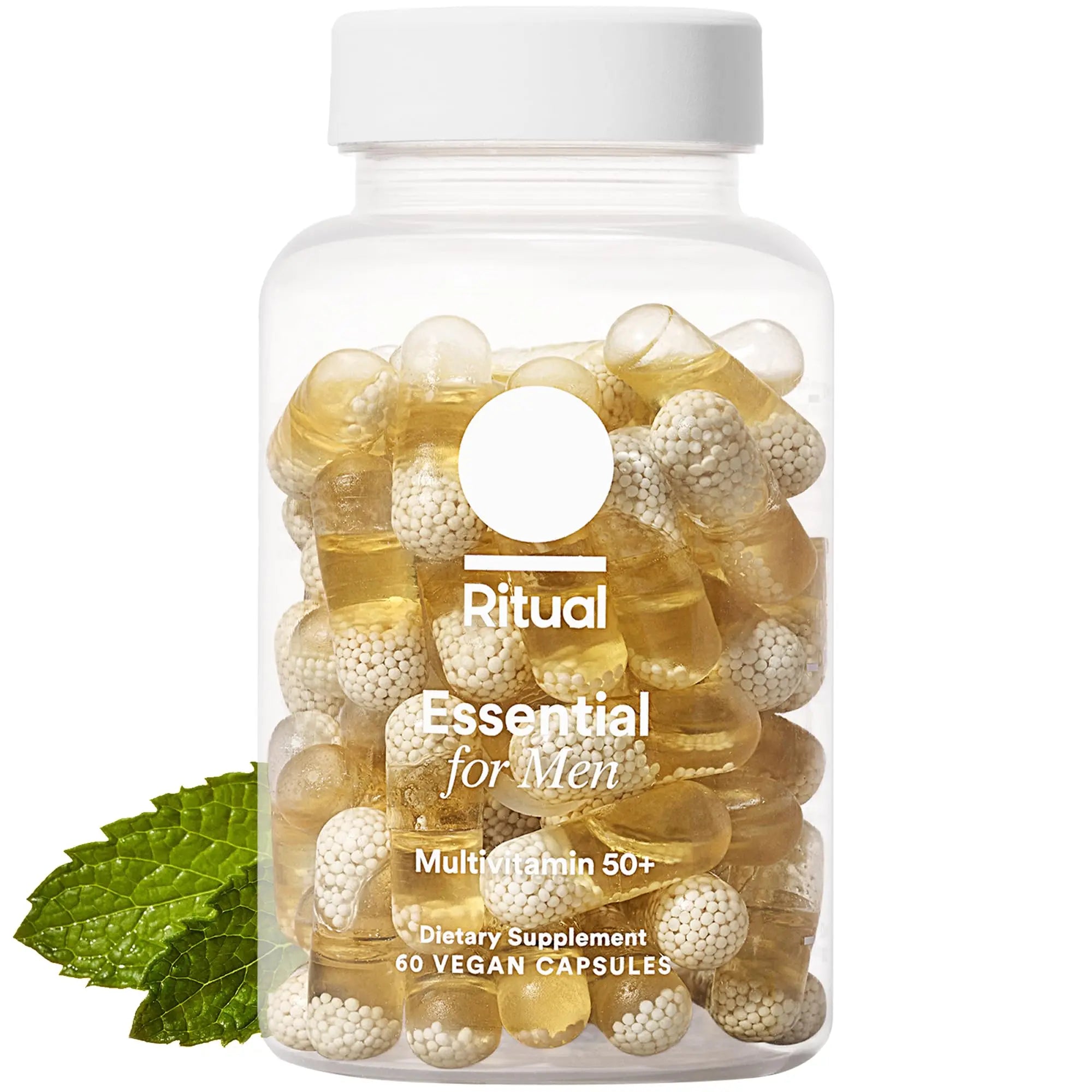 Ritual Multivitamin for Men 50+, Vegan, with Zinc, Vitamin A and D3 for Immune Function Support*, Omega-3 DHA, B12, K2, Gluten Free, Non-GMO, Mint Essenced, 30 Day Supply Ritual Au supplements