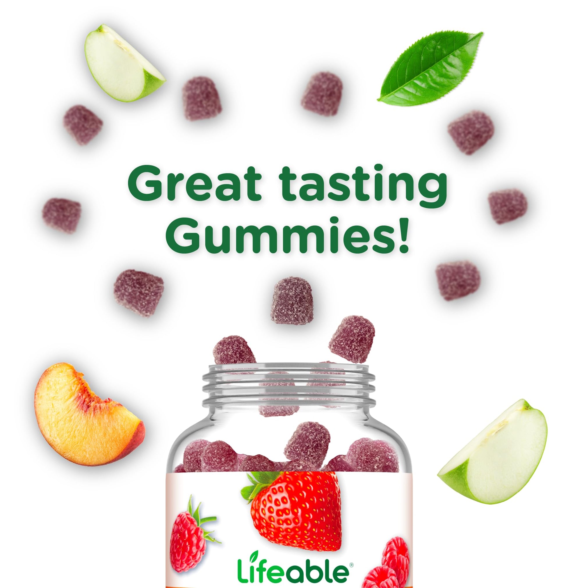 Lifeable Stress Aid Gummies for Teens | with Lemon Balm, GABA and L Theanine Supplements | Vegan Non GMO Mood Support Supplement | Great Tasing Stress Vitamins | L-Theanine for Teen | 90 Gummies Lifeable Au supplements