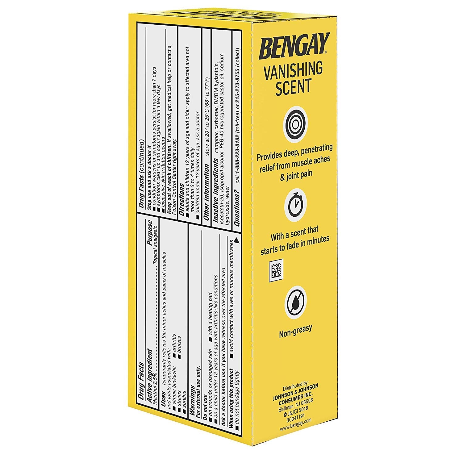 Bengay Menthol 2.5% Topical Analgesic Gel Vanishing Scent 2oz Bengay Au supplements