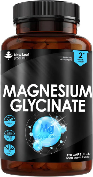 Magnesium Glycinate Supplements - 1040mg of Magnesium - 120 High Strength Capsules NEW LEAF PRODUCTS Au supplements