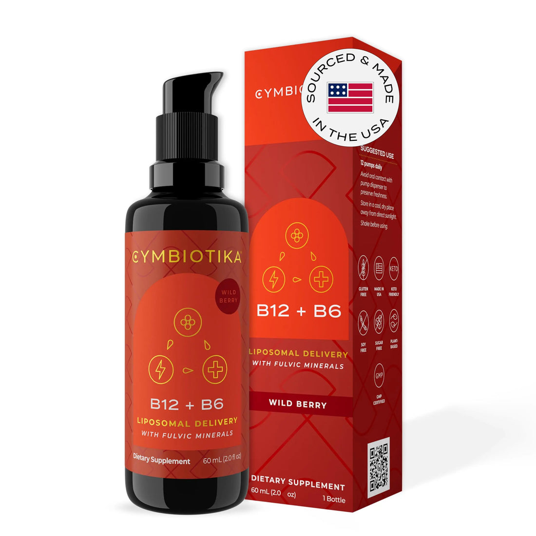 CYMBIOTIKA Liposomal Vitamin B12 Liquid Supplement, 1250 mcg, Supports Energy, Cell Production, Helps Strengthen Hair, Skin & Nails, Non-GMO, Gluten Free CYMBIOTIKA Au supplements