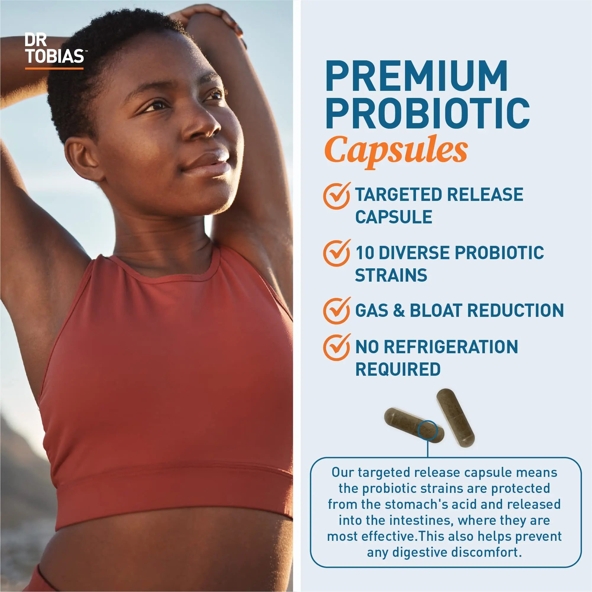 Dr. Tobias Probiotics 30 Billion, 10 Strains, 30 Billion CFU's, Targeted Release Probiotics Dr. Tobias Au supplements