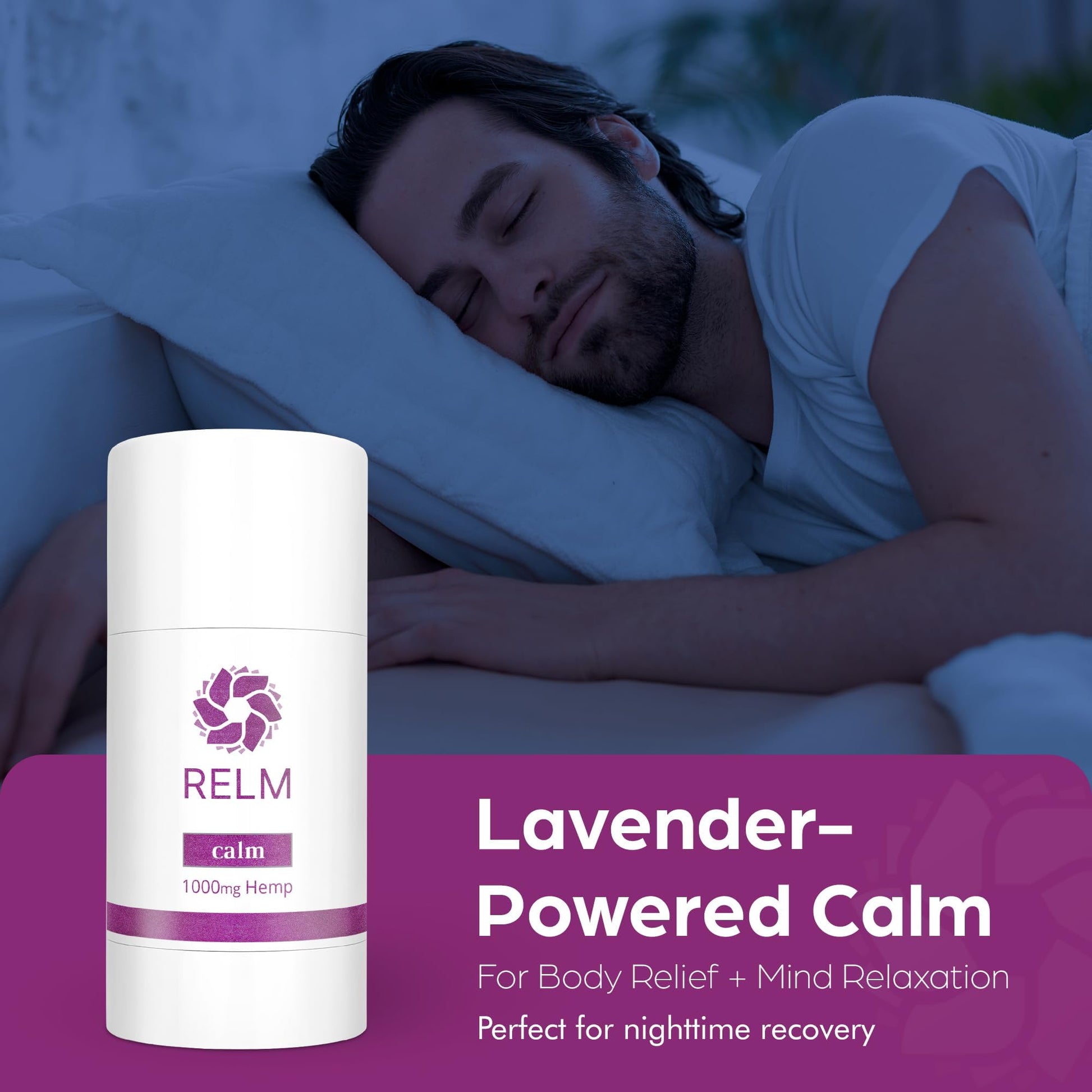 Relm Wellness Hemp Cream Relief - Maximum Strength Oil Roll On - Lavender Essential Oil - 1000mg Hemp - Nighttime Calming Creme | Great for sore Knee, Back, Joints and Muscles | Solid Lotion Balm Relm Wellness Au supplements