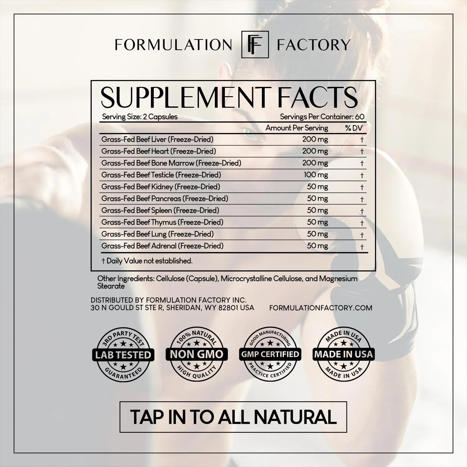 Formulation Factory Primal Power 10-in-1 Beef Organ Supplement - Grass Fed Beef Liver Capsules with Heart, Bone Marrow, Kidney, Testicle - Freeze Dried Organ - 120 Capsules, 2 Month Supply Formulation Factory Au supplements
