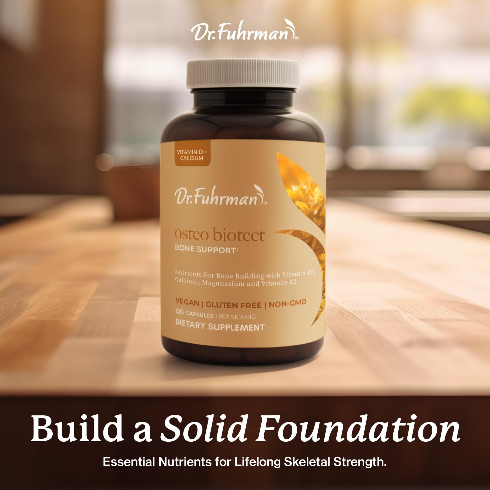 Dr. Fuhrman Osteo Bone Health Supplement | Wholefood Supplement for Women & Men | Vitamin for Bone Density | Organic Vitamin D3, Calcium, Magnesium & K2 | Natural Ingredients | 120 Caps Dr. Fuhrman Au supplements
