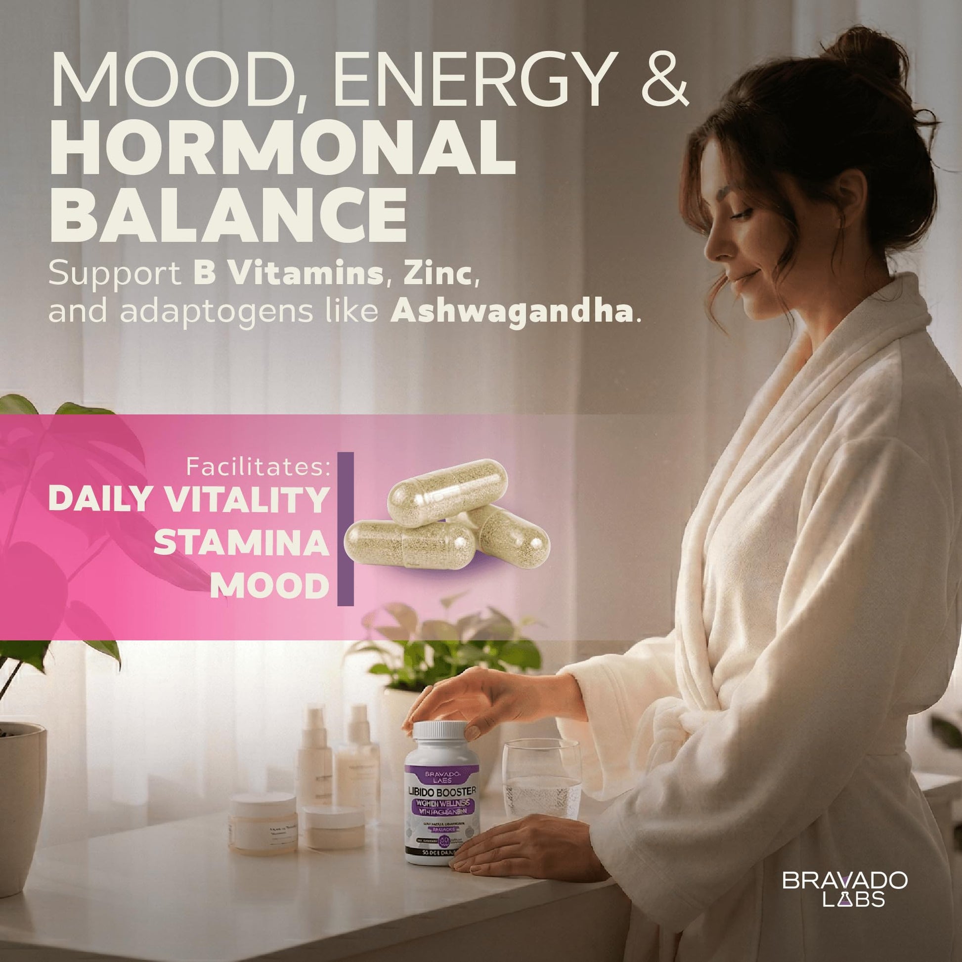 Female Libido Booster for Women – Advanced Women’s Intimacy & Confidence Support – Plant-Based Herbal Blend with Maca, Ginseng & L-Arginine – Made in USA – 60 Capsules Bravado Labs Au supplements