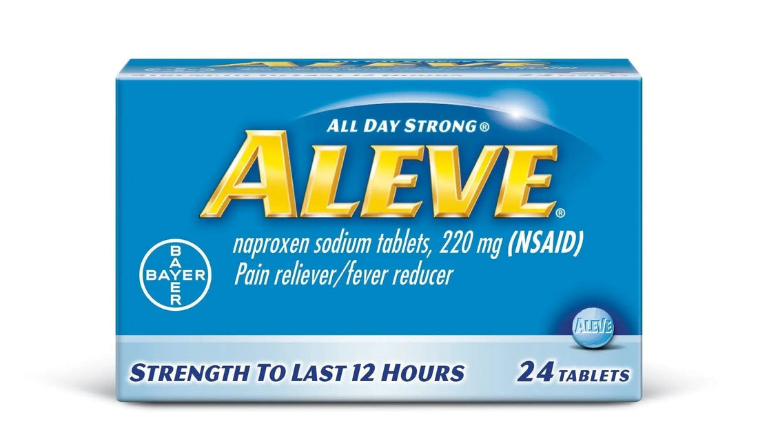 Aleve Tablets with Naproxen Sodium, 220mg (NSAID) Pain Reliever/Fever Reducer, 24 Count, Blue Aleve Au supplements