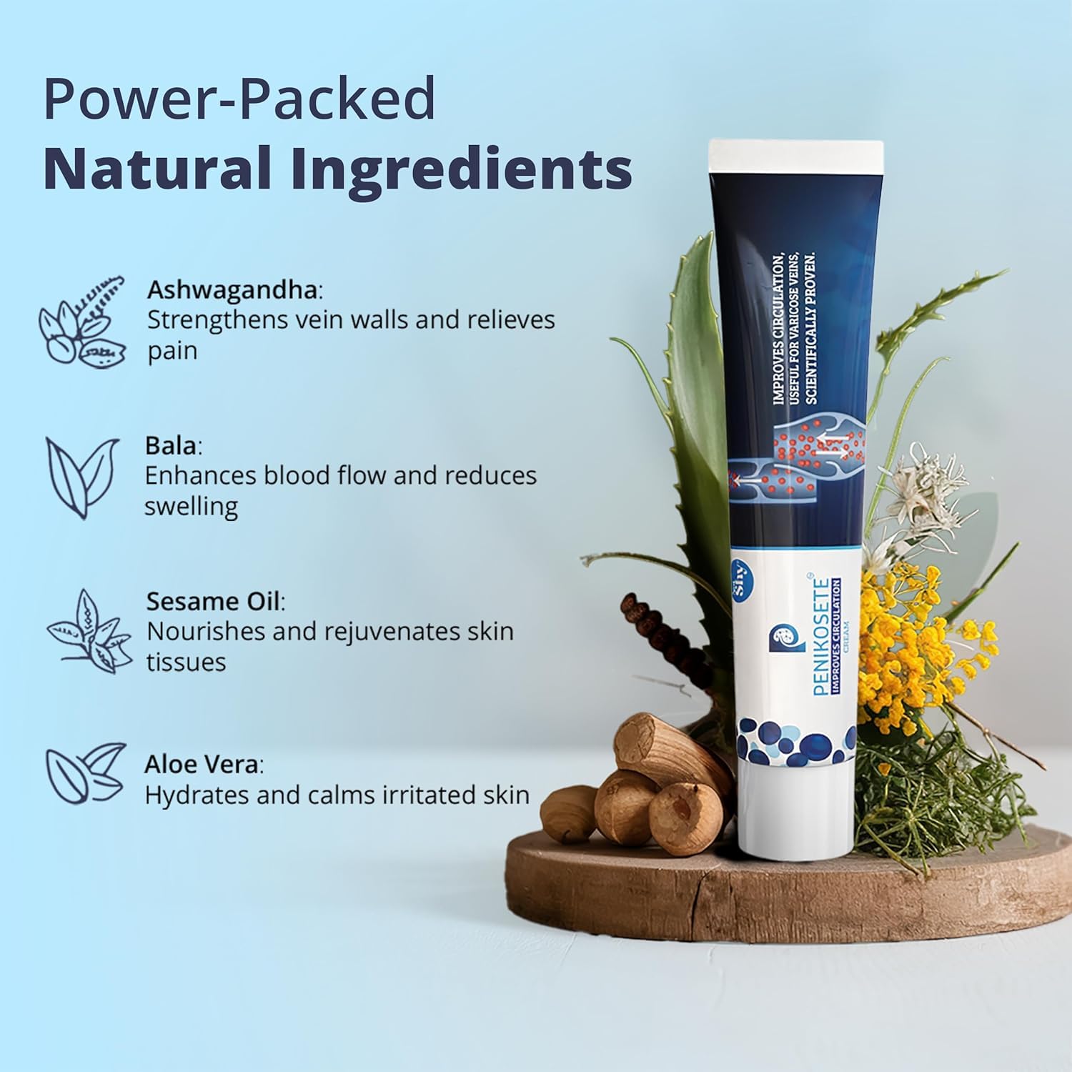 Cream Ayurvedic Solution for Management of Varicose Veins, Spider Veins, Varicocele Helps Reach The Root Cause of varicose Veins Reduces Cramps, Itching & Swelling. Single Tube (25 GMS). Generic Au supplements