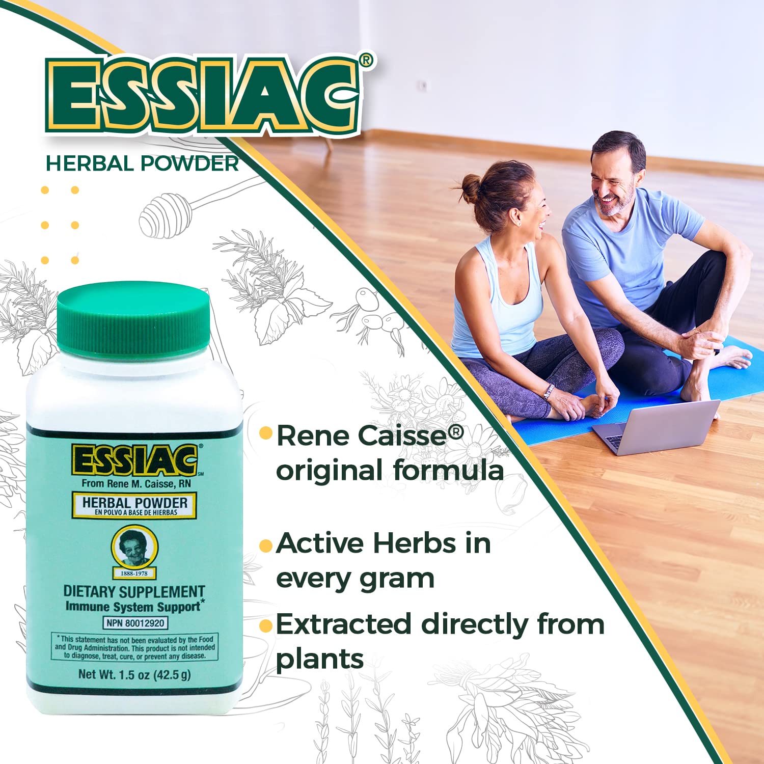 Essiac PowderESSIAC Original Herbal Tea Powder – 1.5 oz Bottle | Powerful Antioxidant Blend to Help Promote Overall Health & Well-Being | Original Formula from 1922 (1) Essiac Au supplements