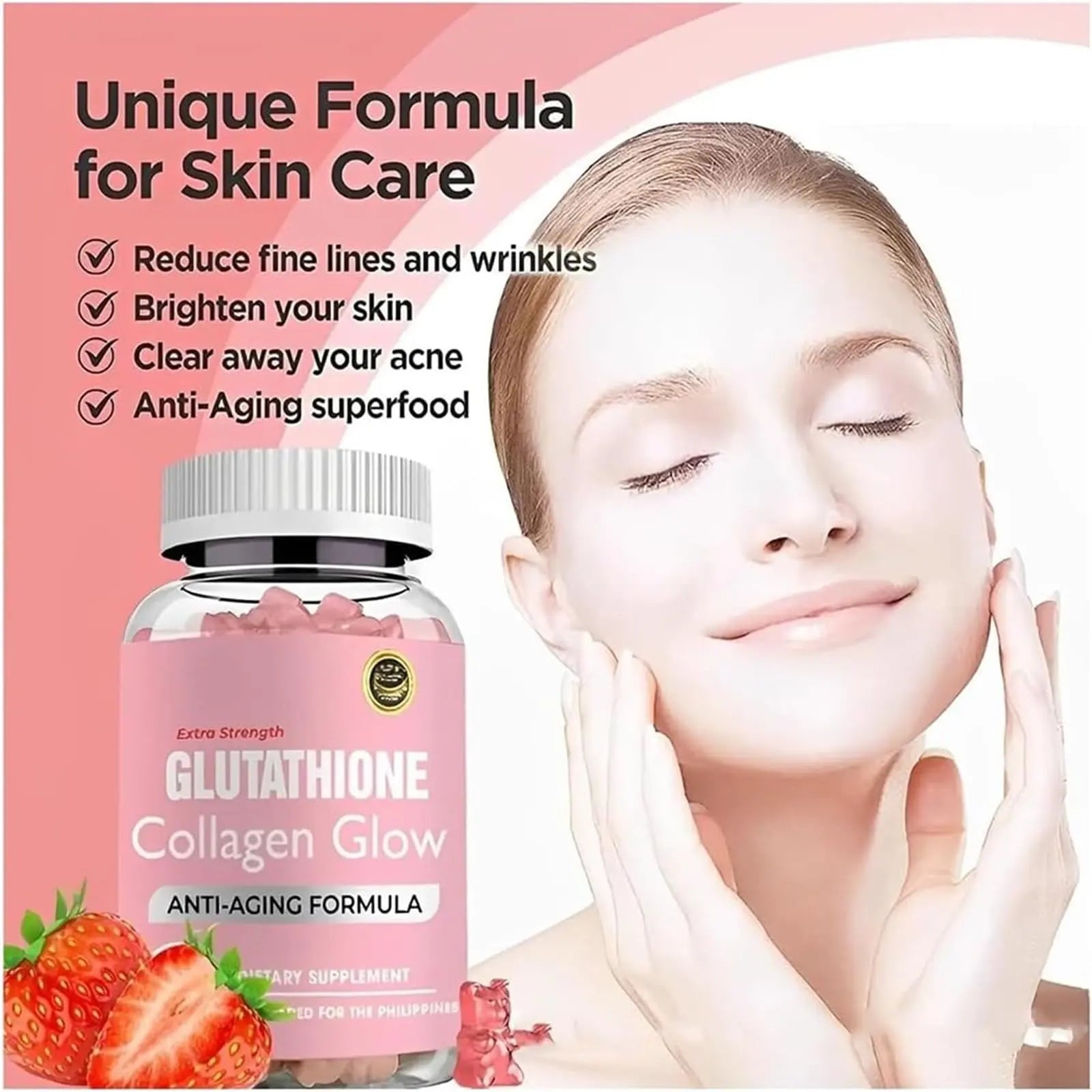 Caduola Glutathione Collagen Glow Gummies, Glutathione Collagen Glow Gummies for Dark Spot Caduola Au supplements