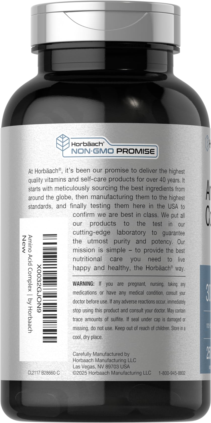 Horbäach Amino Acid Complex 3000mg | 250 Caplets | Non-GMO, Gluten Free Supplement Horbäach Au supplements