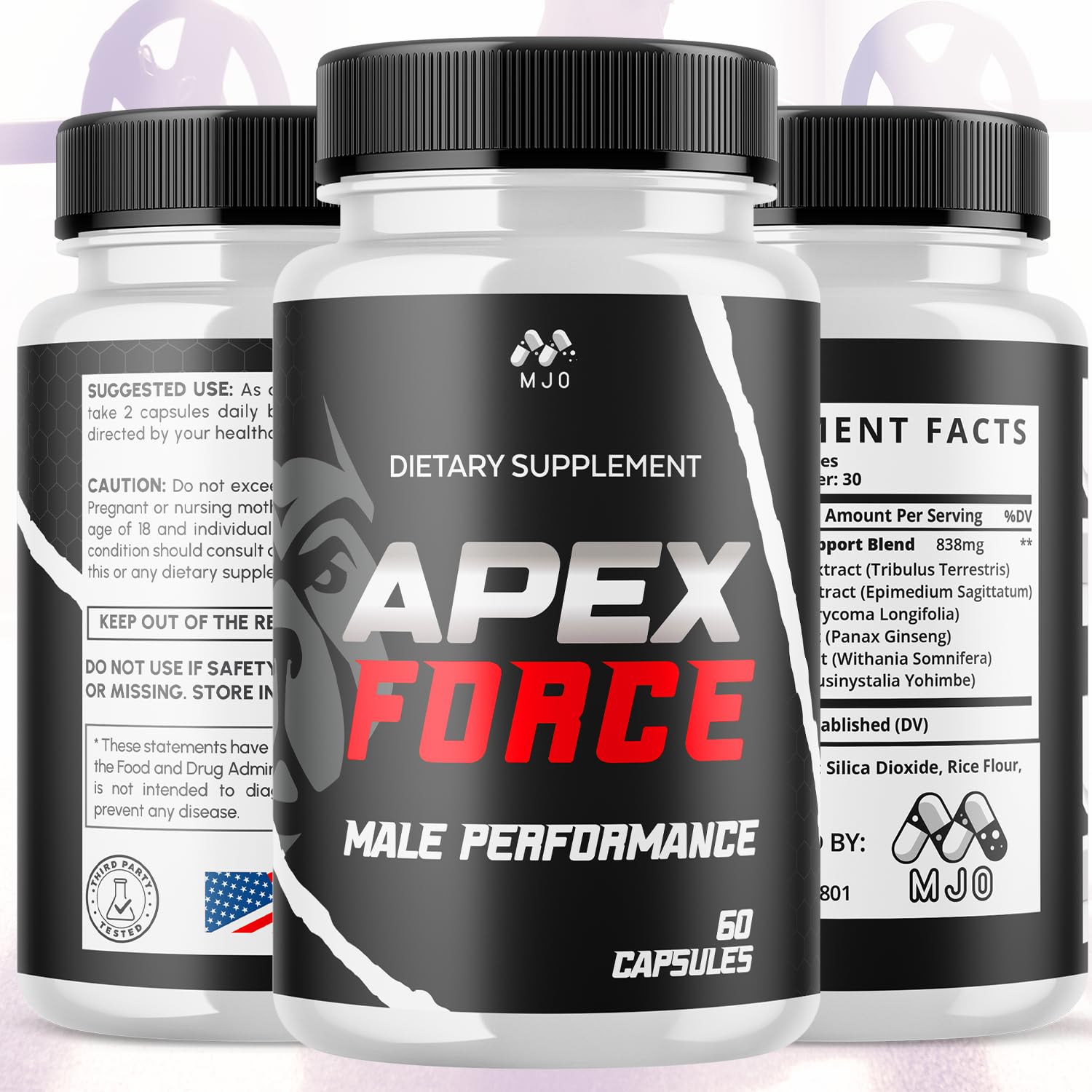 Apex Force Capsules, Official ApexForce Supplement Pills with All Natural Ingredients, Apex Force Maximum Strength Support with Premium Vitamins for Advanced Health & Overall Wellness (60 Capsules) MJO Au supplements