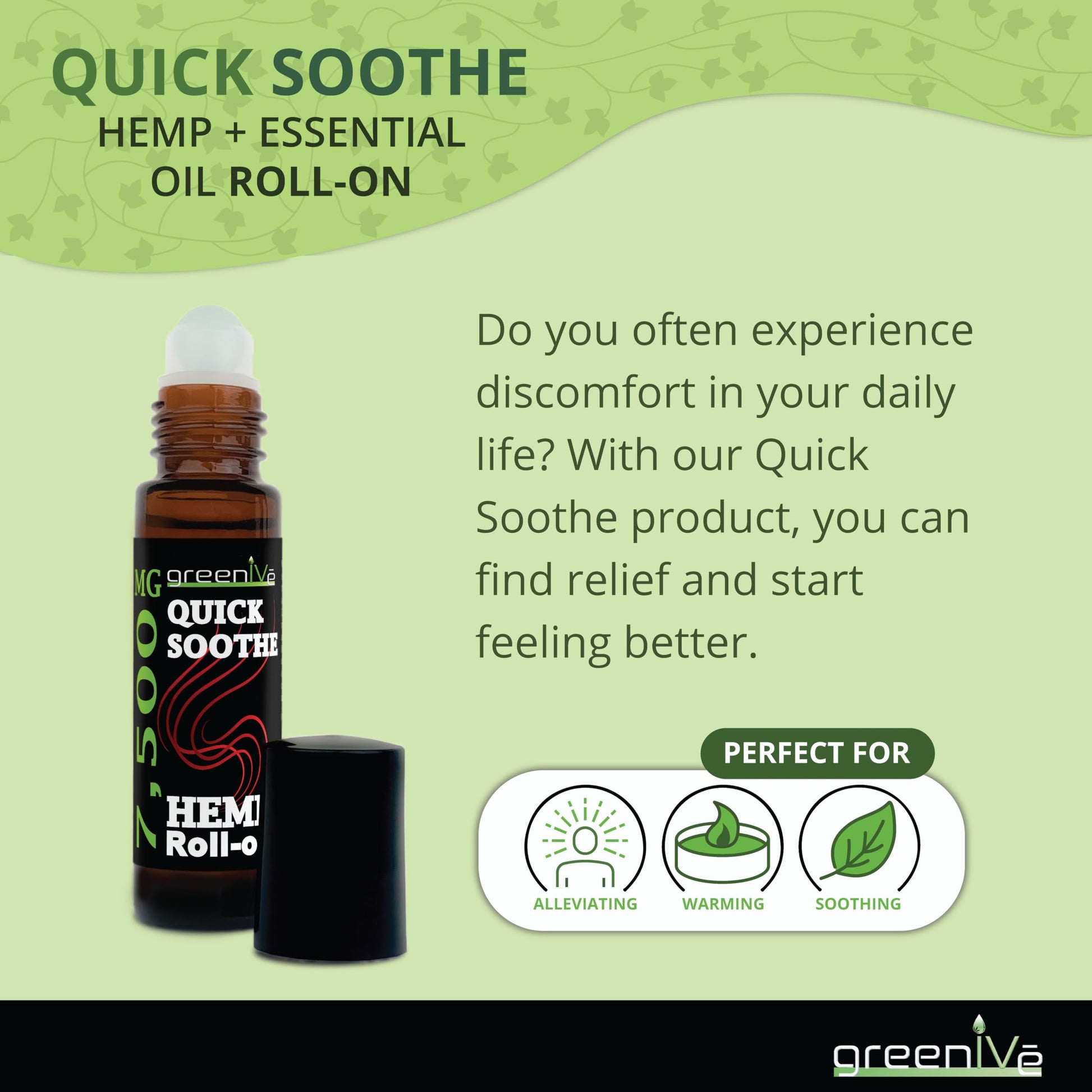 GreenIVe 7,500mg Hemp Roll-On Quick Soothe Therapeutic Essential Oil Blend for Topical Targeting Roll-On (4 Pack) GreenIVe Au supplements