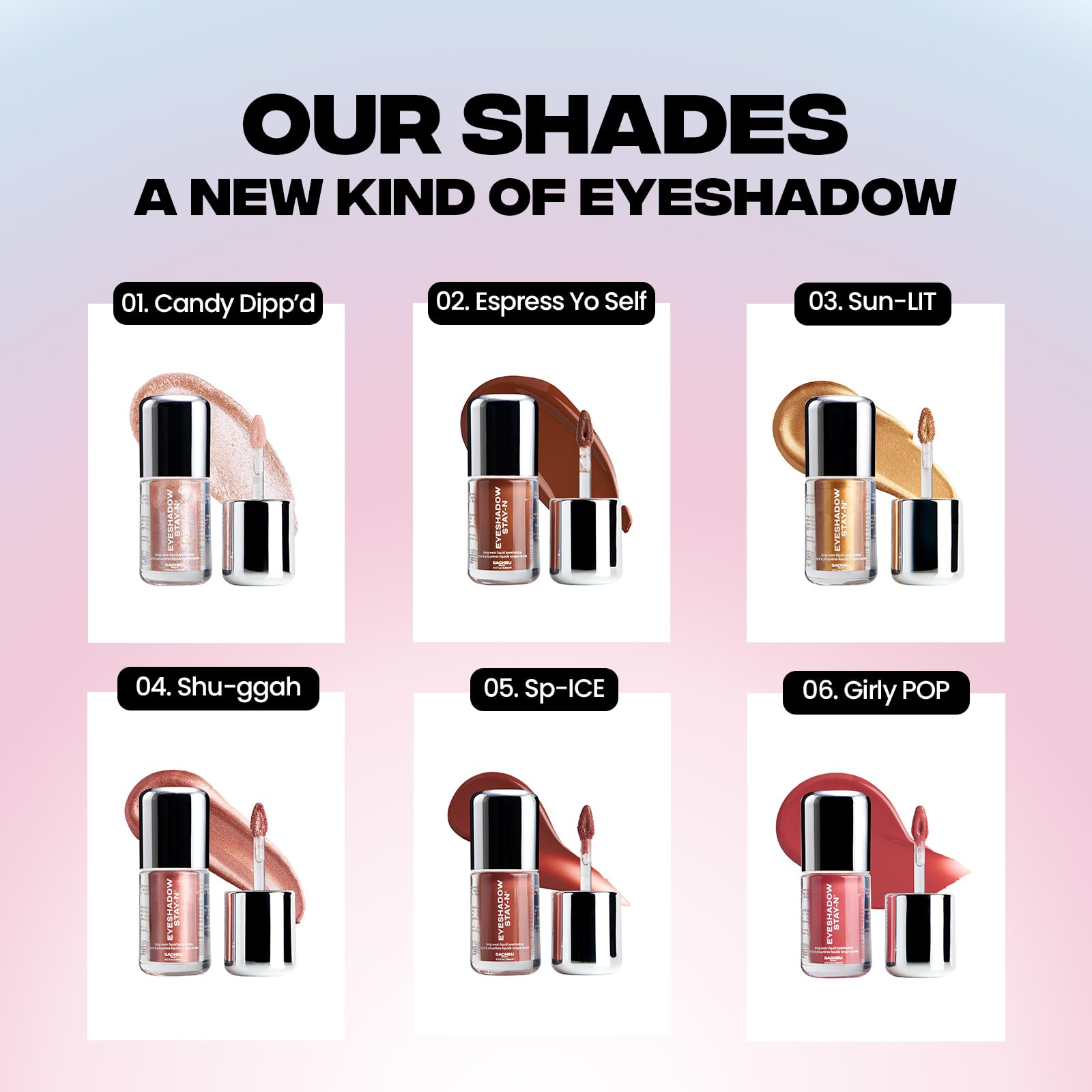 Sacheu Liquid Eyeshadow STAY-N Longwear Eye Makeup — Buildable Highly Pigmented & Blendable Eye Shadow Cream in Matte & Shimmer Finishes, Candy Dipp’d Sacheu Au supplements